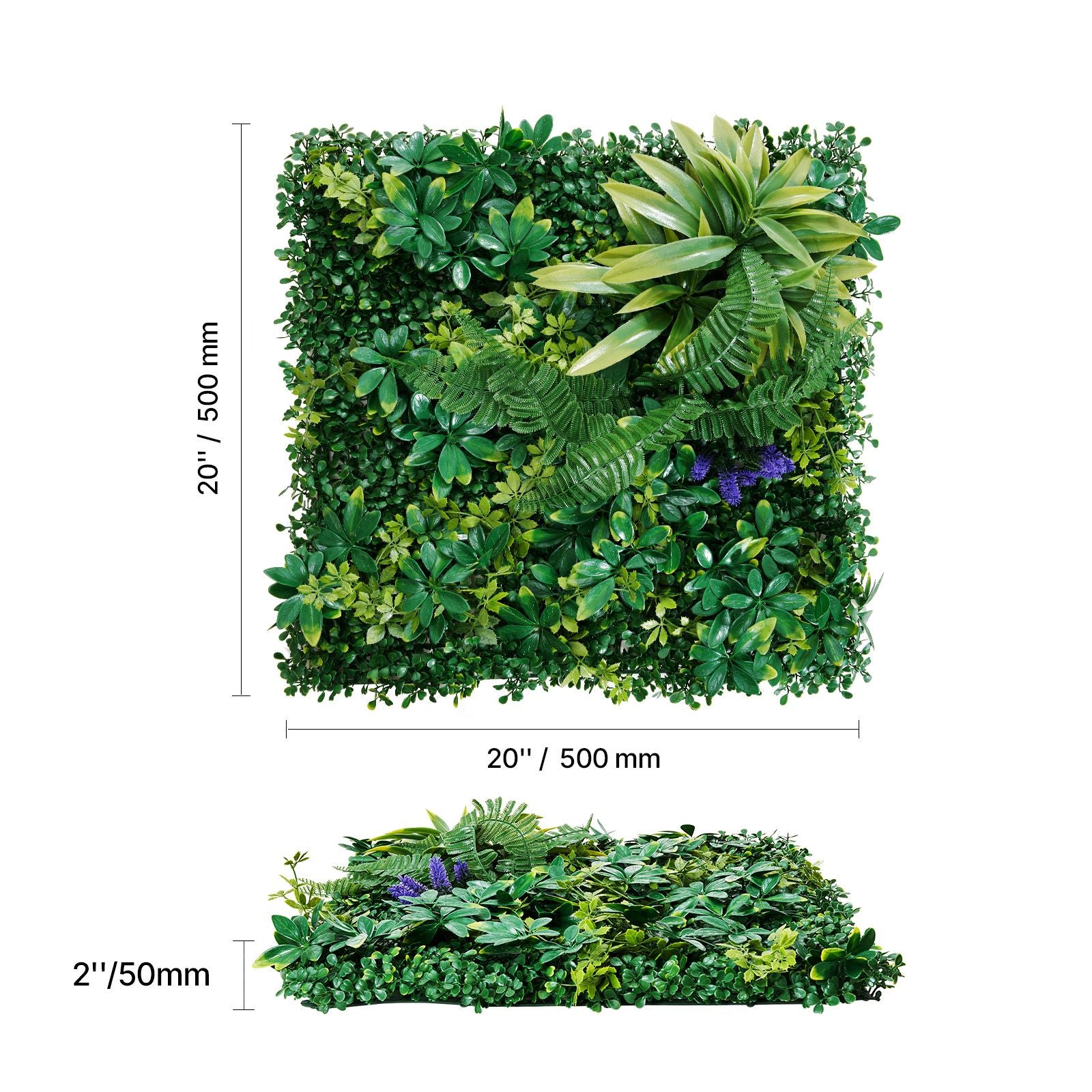 8PCS Artificial Grass Wall Panels 20x20in Boxwood Greenery Privacy Fence Decor