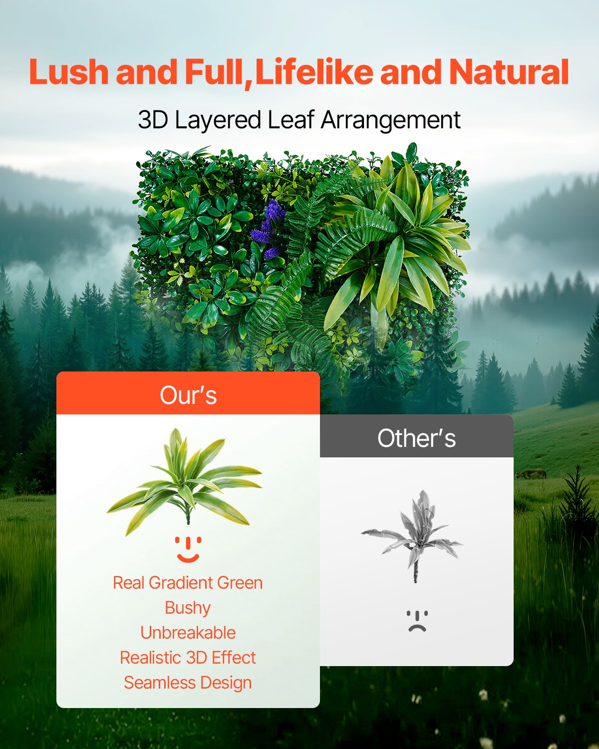 Artificial Grass Wall Panels, 8 PCS 20 x 20 inch, 3D Combination Greenery Boxwood  Panel for Indoor Outdoor Green Decor & Ivy Fence Covering, Privacy Backdrop Wall Hedge Screen for Garden