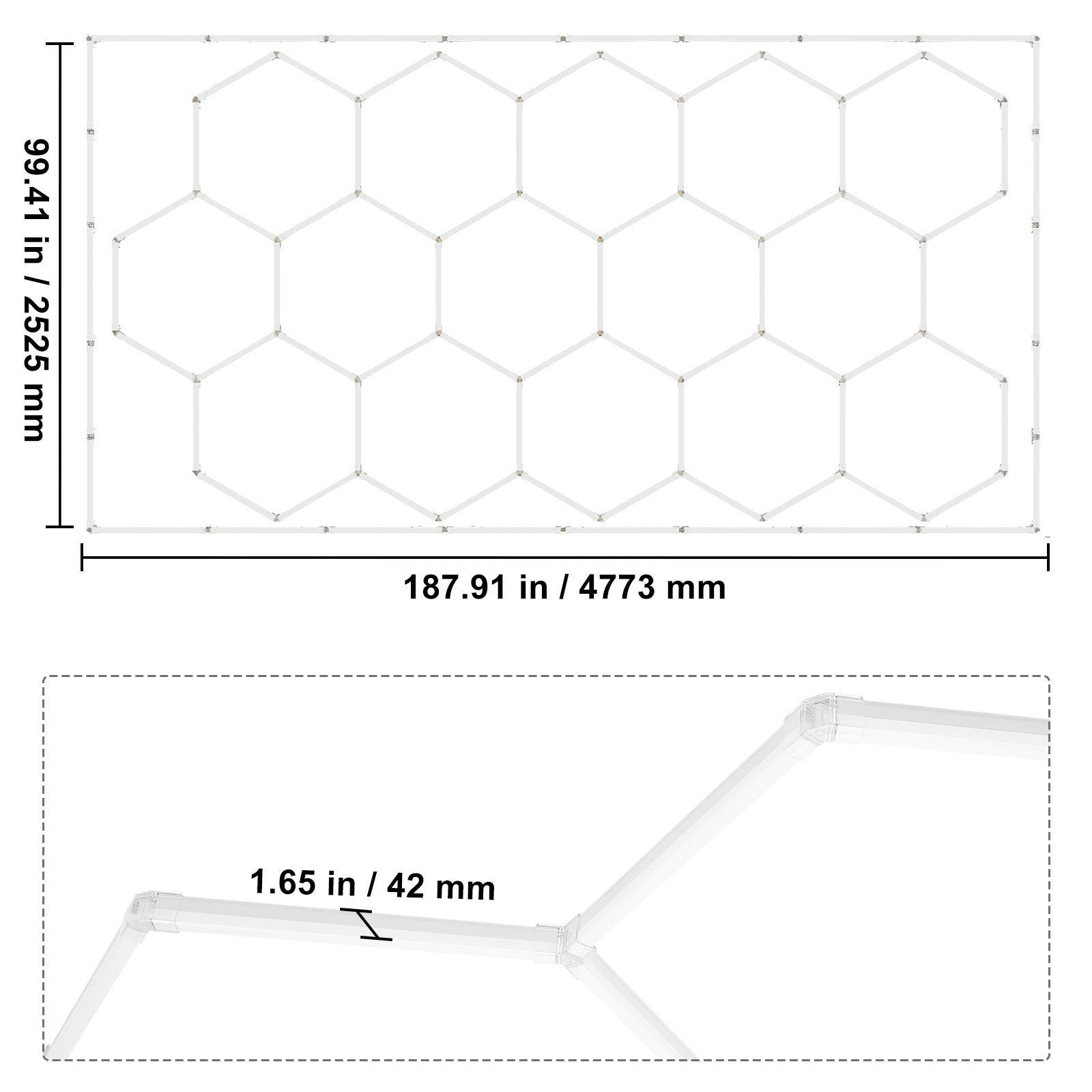 Hexagon Garage Lights 66300LM 15 Grids Honeycomb LED Shop Ceiling Light