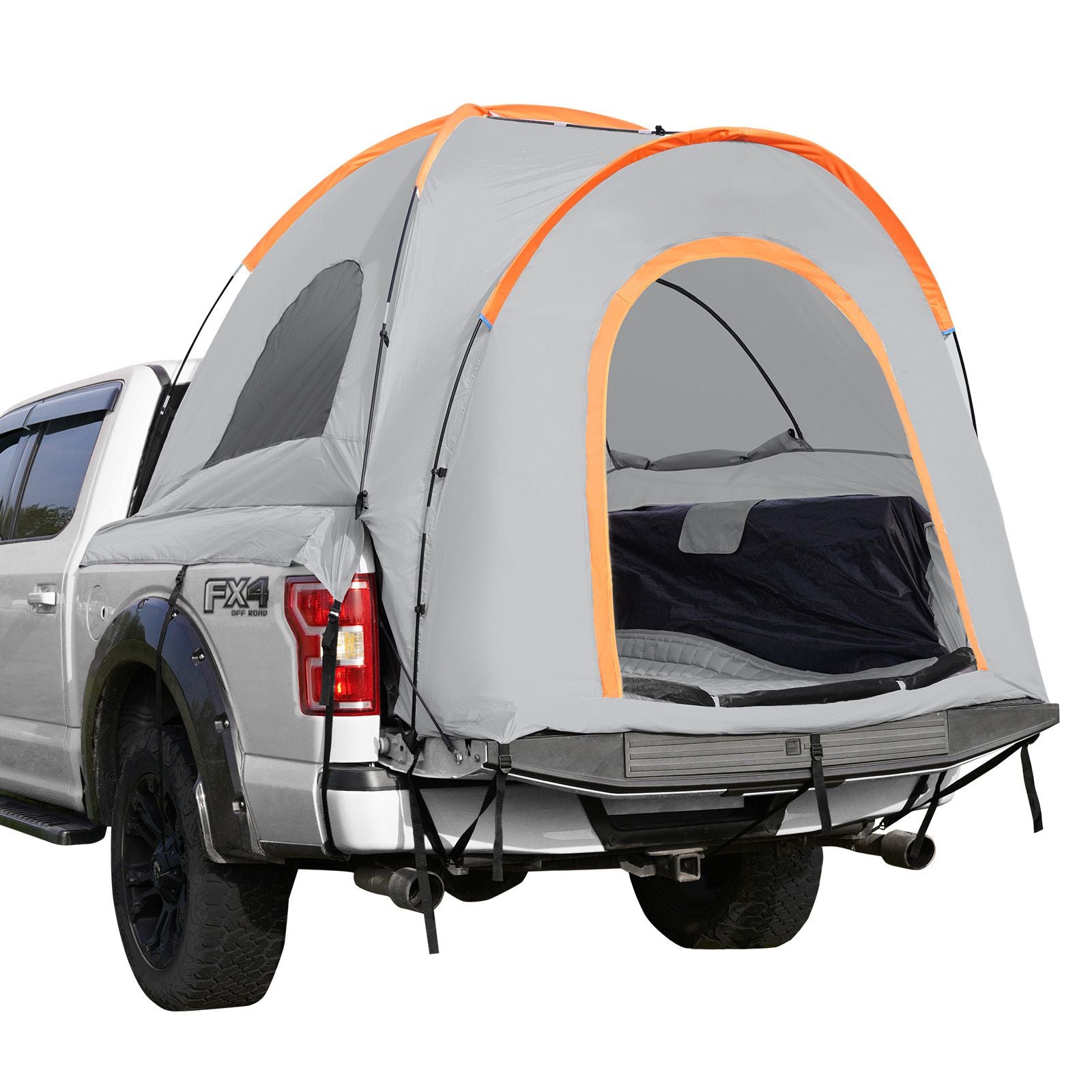 Truck Bed Tent, 6.4'-6.7' Pickup Truck Tent with Rain Layer and Carry Bag, Waterproof PU2000mm Double Layer Truck Tent, Accommodate 2-3 Person, for Camping Traveling Outdoor Activities