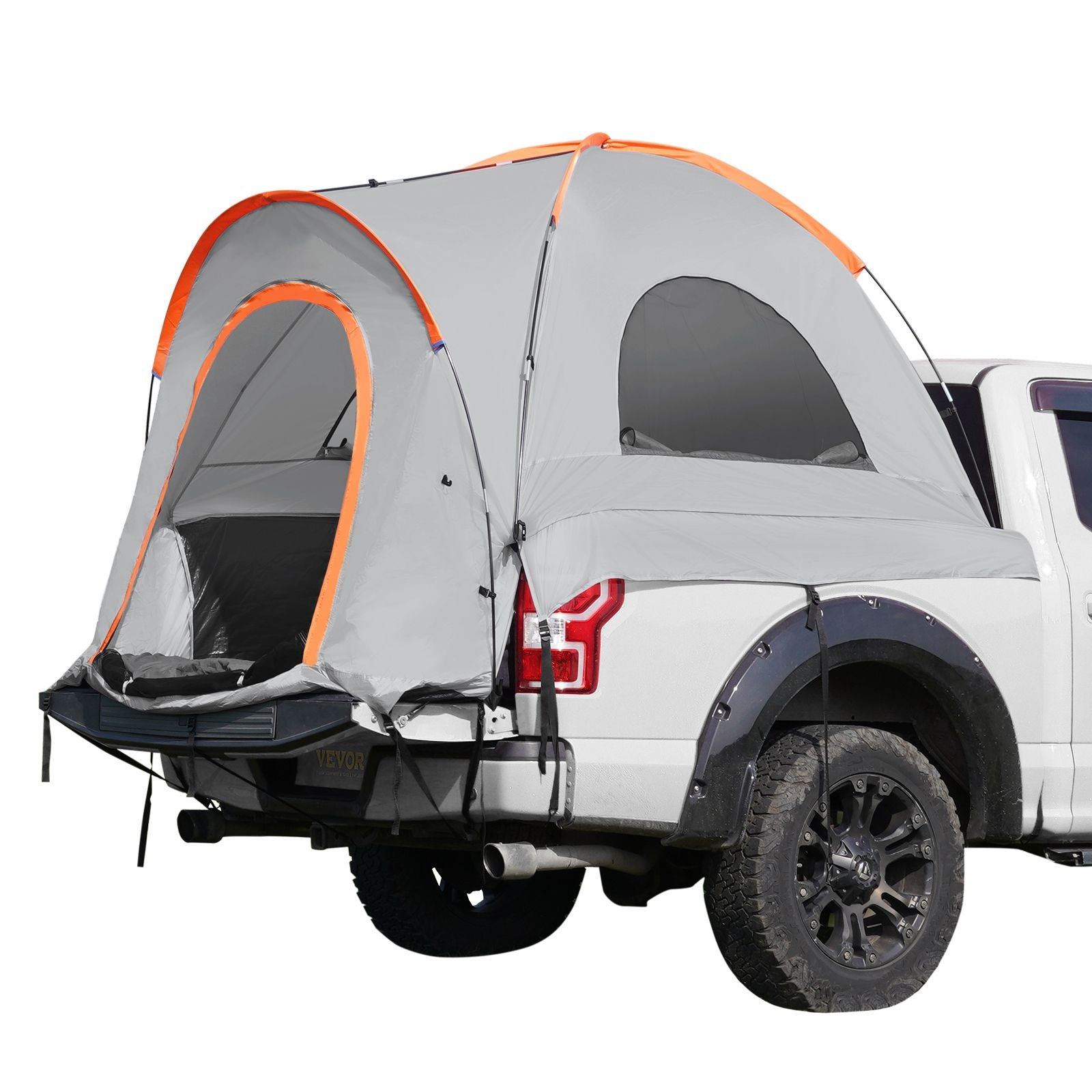 Truck Bed Tent, 6.4'-6.7' Pickup Truck Tent with Rain Layer and Carry Bag, Waterproof PU2000mm Double Layer Truck Tent, Accommodate 2-3 Person, for Camping Traveling Outdoor Activities