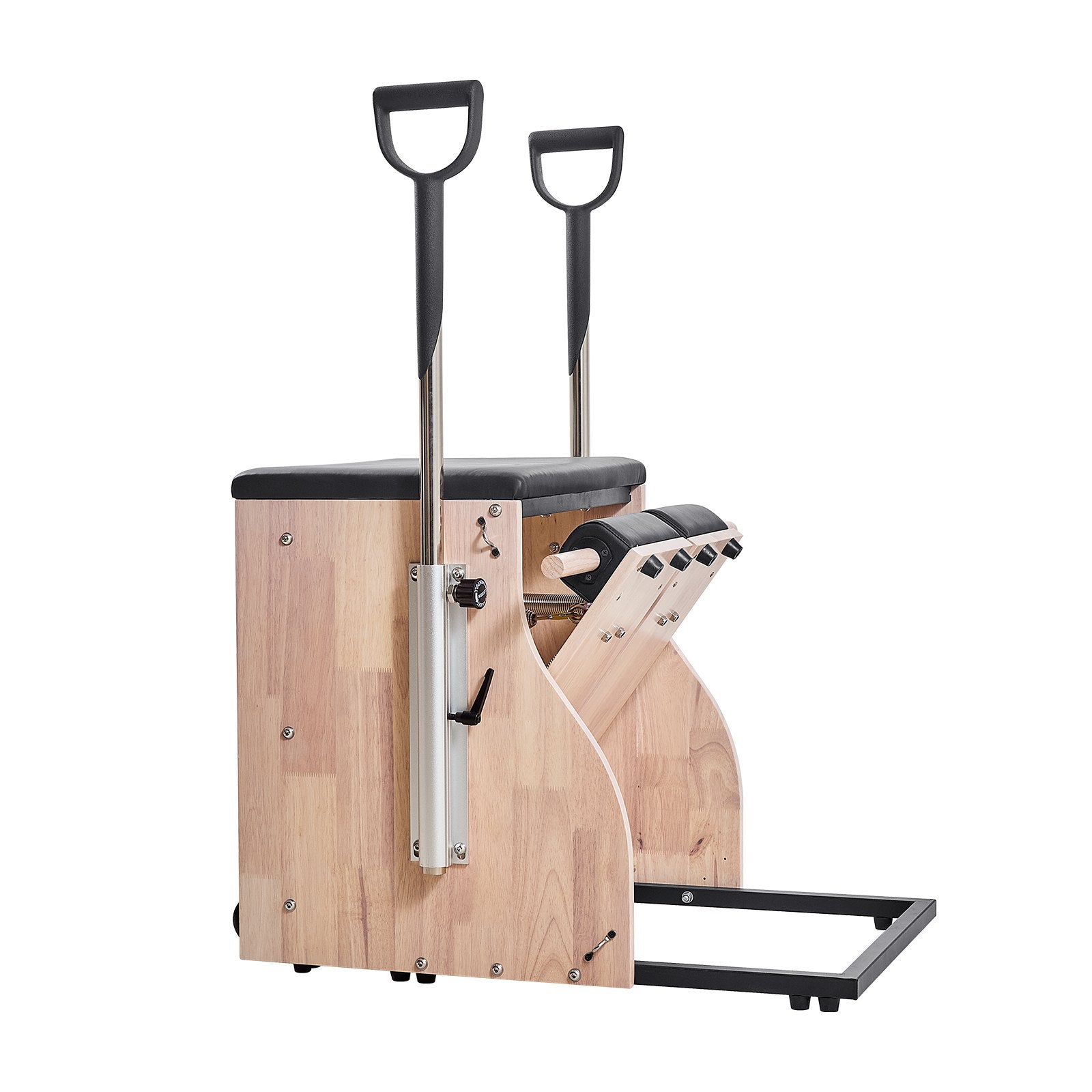 Pilates Chair, Split-Pedal Stability Combo Chairs with Handles, Rubber Wood Frame Yoga Fitness Trainer, Exercise Reformer, Pilates Resistance-Workout Equipment, for Home Gym Studio Workout