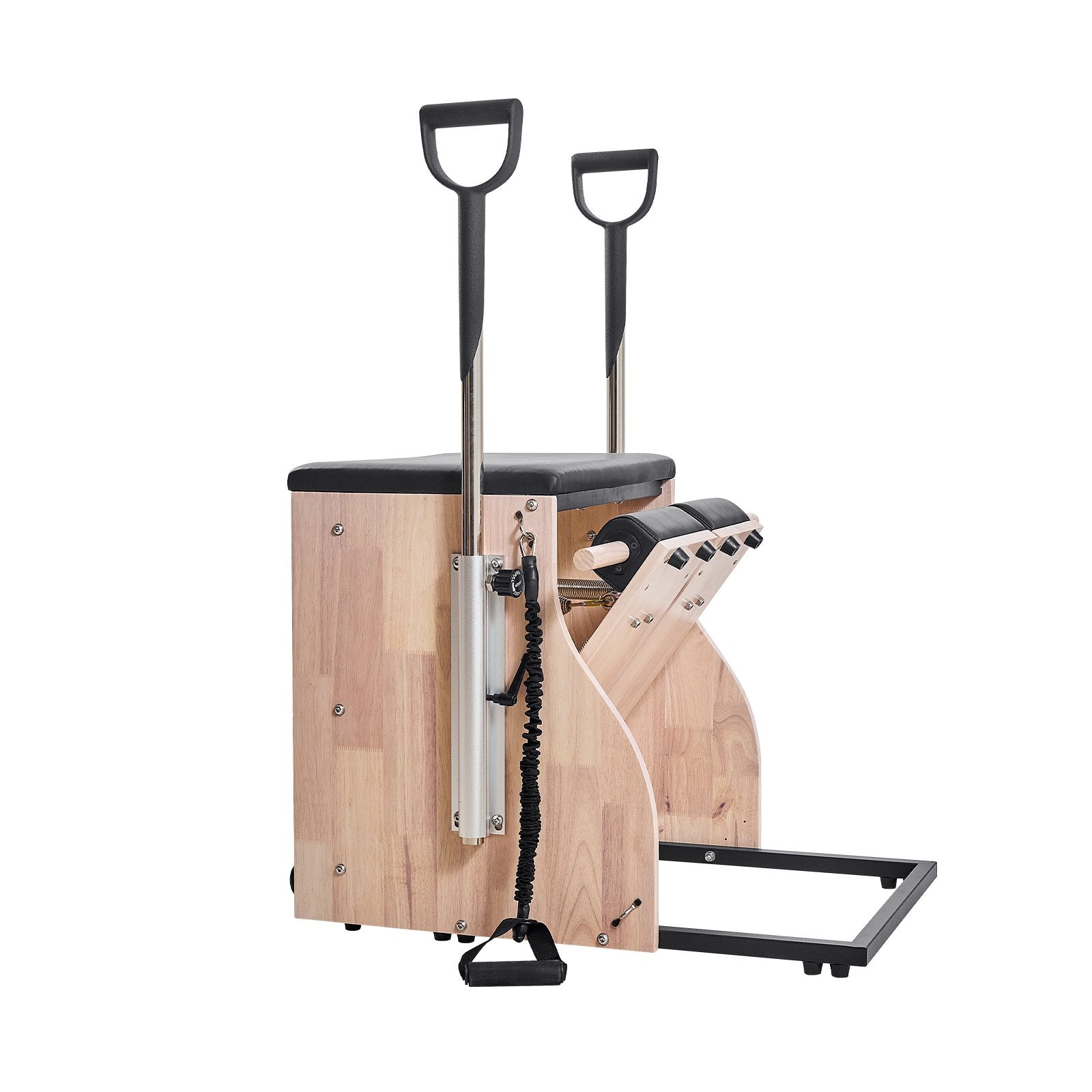 Pilates Chair, Split-Pedal Stability Combo Chairs with Handles, Rubber Wood Frame Yoga Fitness Trainer, Exercise Reformer, Pilates Resistance-Workout Equipment, for Home Gym Studio Workout