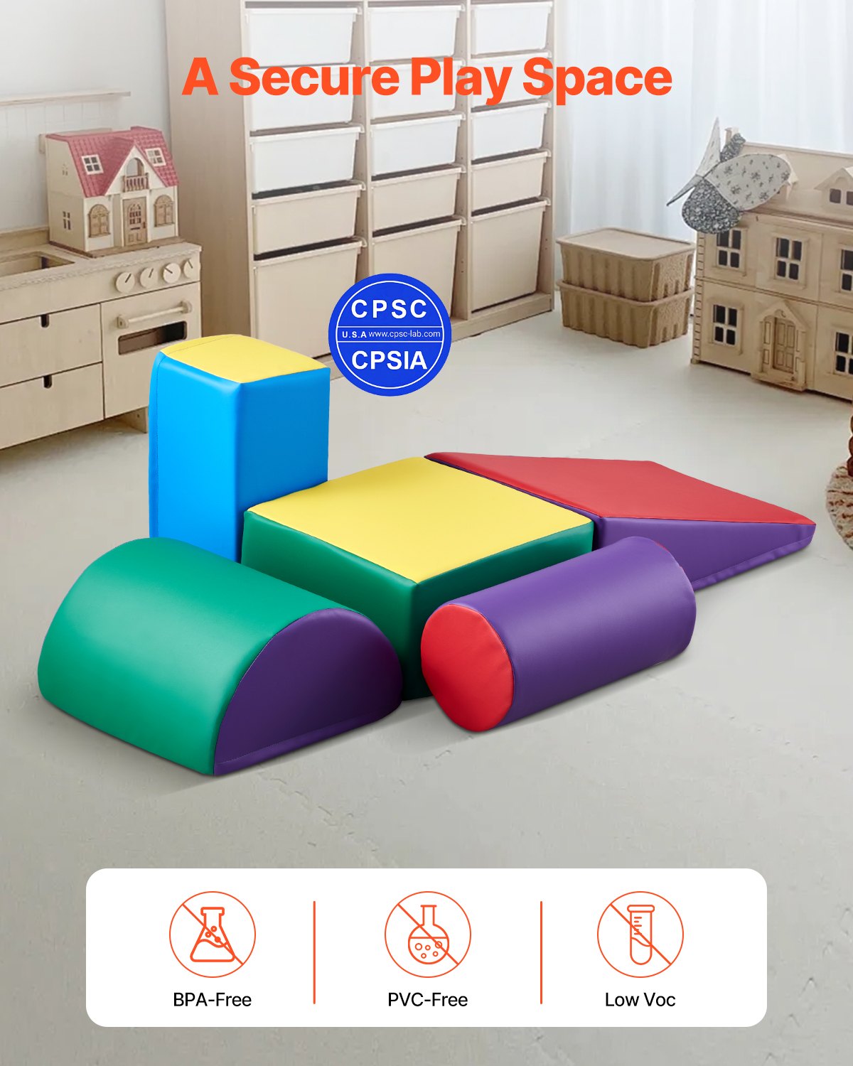 Climbing Toys 5 Piece Foam Climbing Blocks for Toddlers and Preschoolers