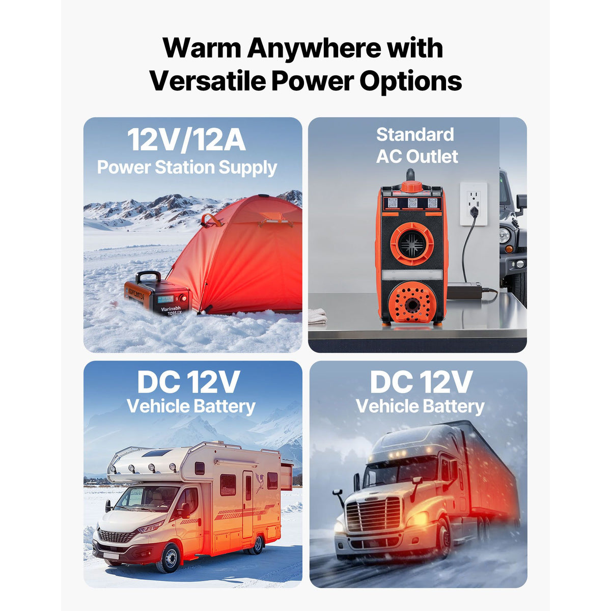8KW 12V Diesel Air Heater Bluetooth APP Remote LCD Portable Parking Heater