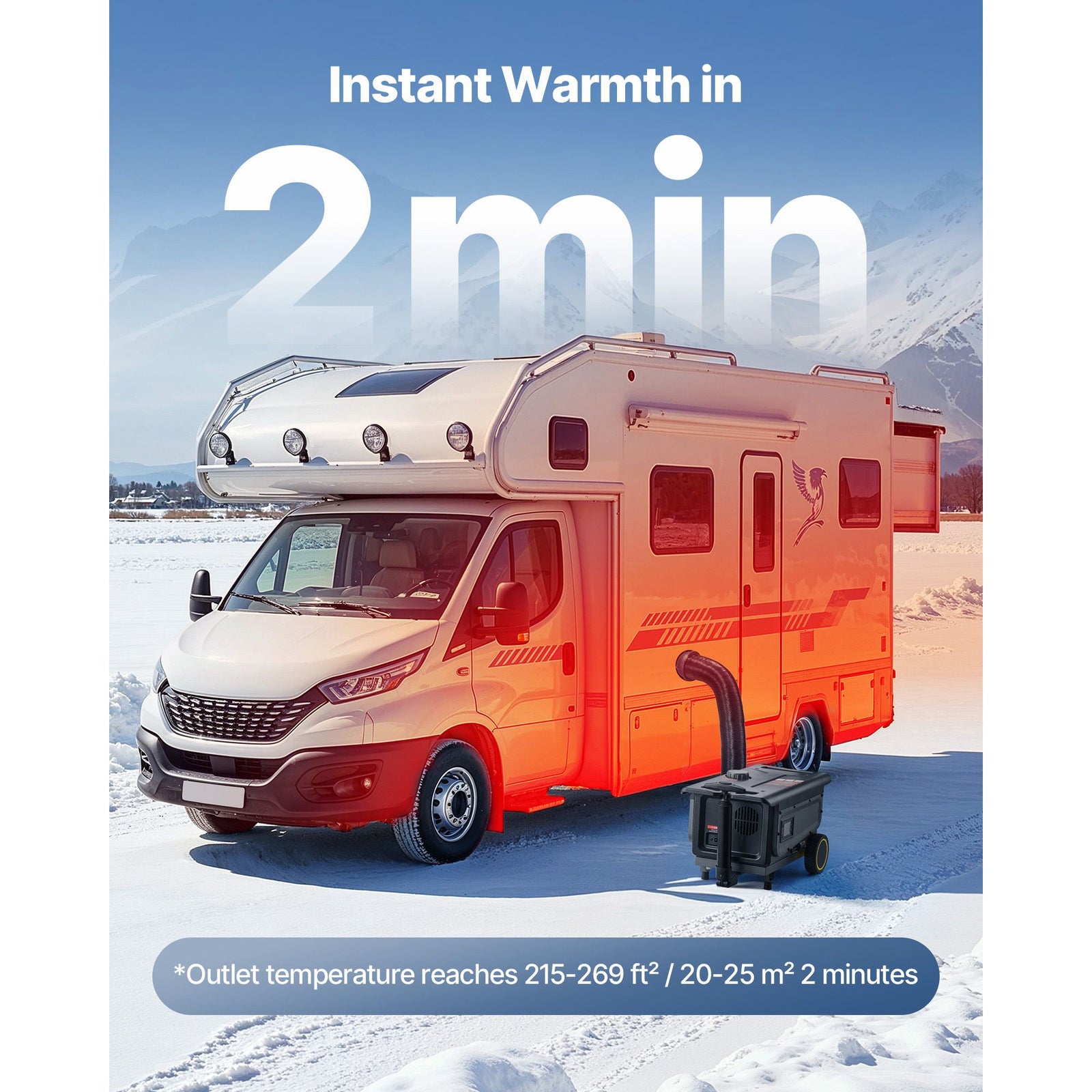 Diesel Heater, 8KW, DC 12V/24V, All in One Portable Diesel Air Heater with Bluetooth APP Control, Remote Control and LCD Screen, Trolley Design, 5 L Fuel Tank for Trucks, Vans, RVs, Campers