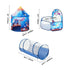 3 in 1 Kids Play Tent with Tunnel for Boys, Girls, Babies and Toddlers, Indoor/Outdoor Pop Up Playhouse with Carrying Bag & Banding Straps Birthday Gifts, Royal Blue Color Rocket Theme