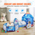 3 in 1 Kids Play Tent with Tunnel for Boys, Girls, Babies and Toddlers, Indoor/Outdoor Pop Up Playhouse with Carrying Bag & Banding Straps Birthday Gifts, Royal Blue Color Rocket Theme