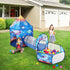 3 in 1 Kids Play Tent with Tunnel for Boys, Girls, Babies and Toddlers, Indoor/Outdoor Pop Up Playhouse with Carrying Bag & Banding Straps Birthday Gifts, Royal Blue Color Rocket Theme