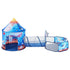 3 in 1 Kids Play Tent with Tunnel for Boys, Girls, Babies and Toddlers, Indoor/Outdoor Pop Up Playhouse with Carrying Bag & Banding Straps Birthday Gifts, Royal Blue Color Rocket Theme