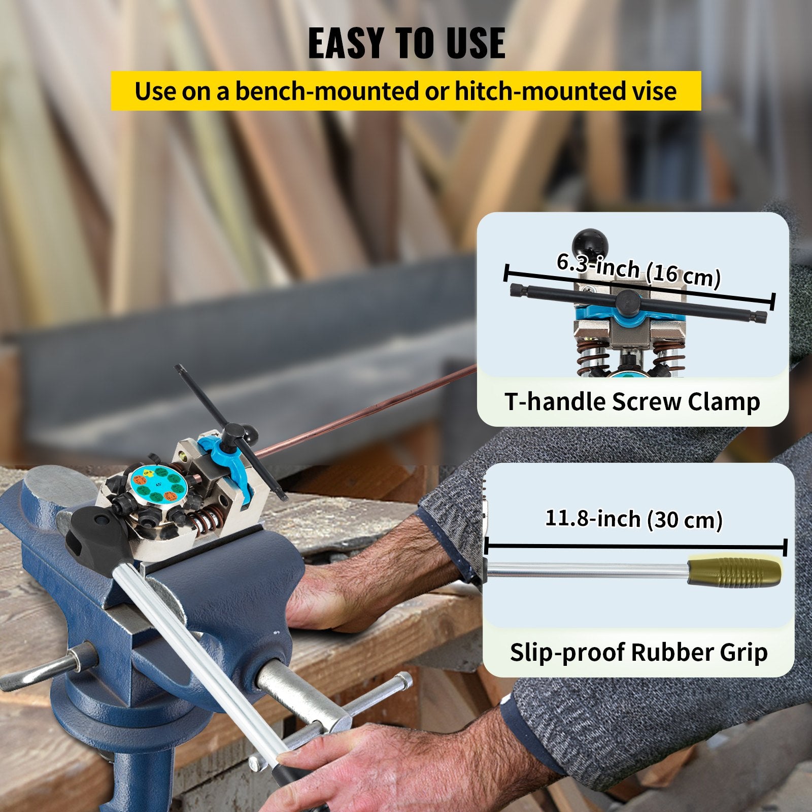 Brake Line Flaring Tool, 45 Degree Single, Double, and Bubble Flares for 3/16