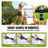 Outdoor Portable Volleyball Net System, Adjustable Height Steel Poles, Professional Volleyball Set with PVC Volleyball, Pump, Carrying Bag, Heavy Duty Volleyball Net for Backyard, Beach, Lawn