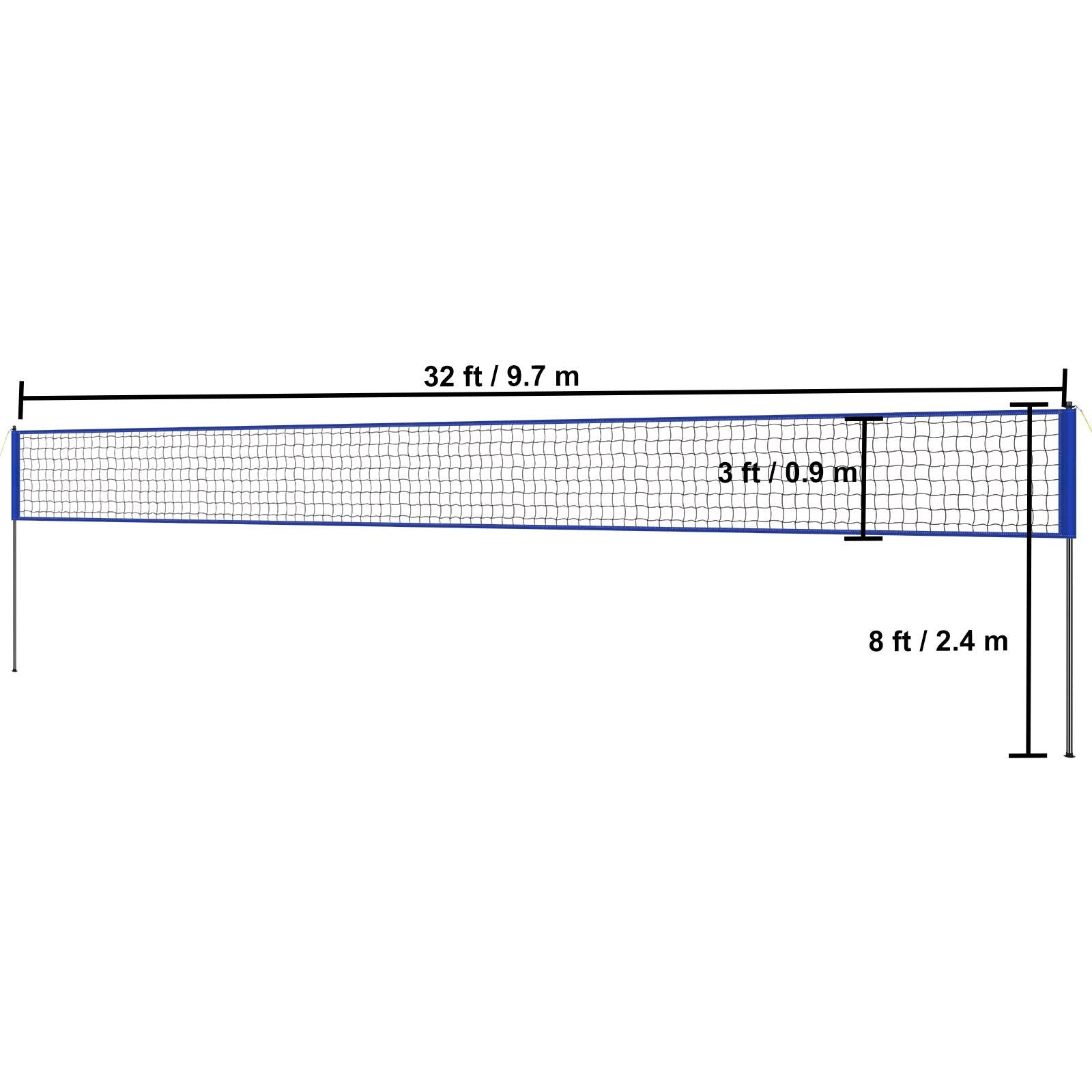 Outdoor Portable Volleyball Net System, Adjustable Height Steel Poles, Professional Volleyball Set with PVC Volleyball, Pump, Carrying Bag, Heavy Duty Volleyball Net for Backyard, Beach, Lawn