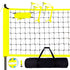 Outdoor Portable Volleyball Net System, Adjustable Height Steel Poles, Professional Volleyball Set with PVC Volleyball, Pump, Carrying Bag, Heavy Duty Volleyball Net for Backyard, Beach, Lawn