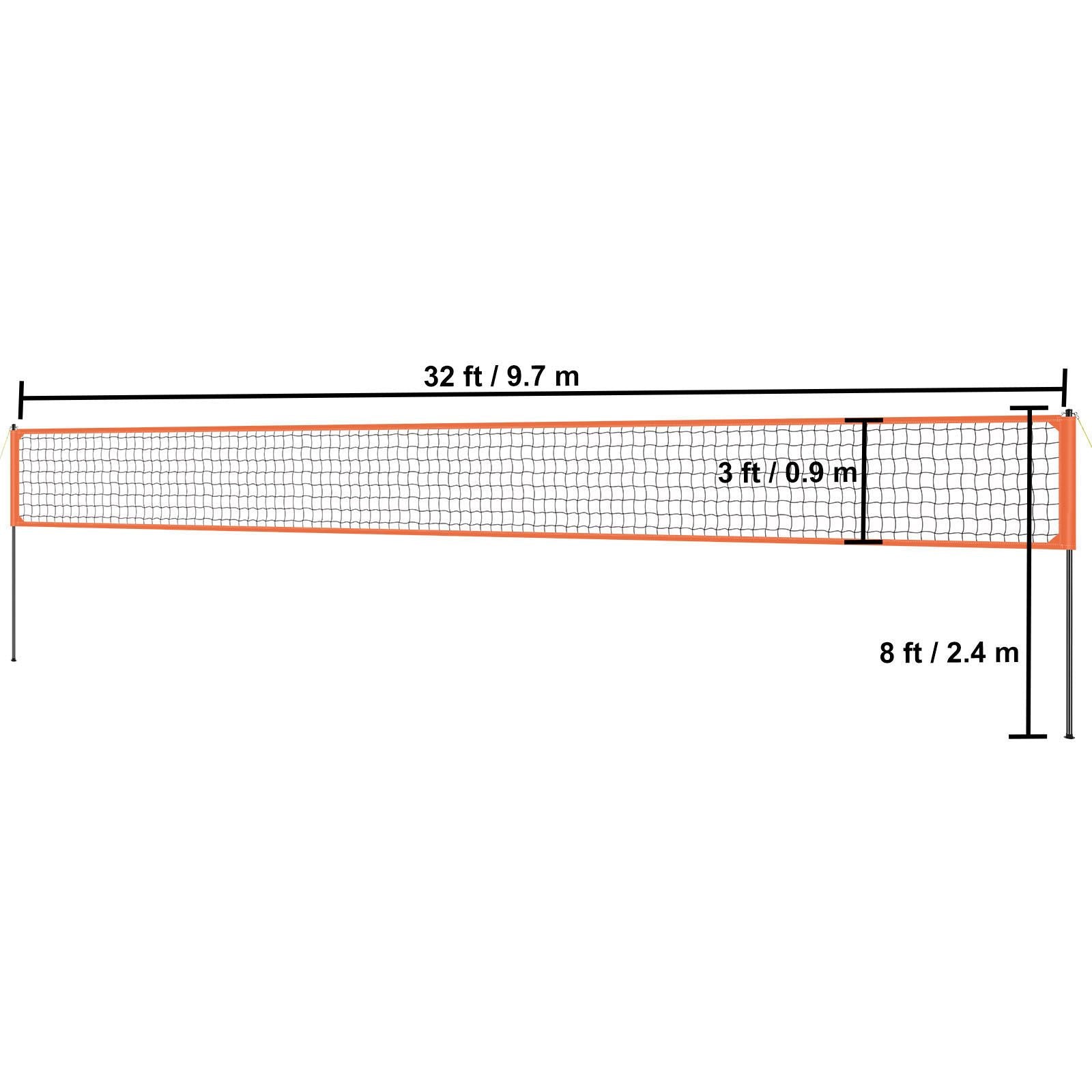 Outdoor Portable Volleyball Net System, Adjustable Height Aluminum Poles, Professional Volleyball Set with PVC Volleyball, Pump, Carrying Bag, Heavy Duty Volleyball Net for Backyard, Beach, Lawn