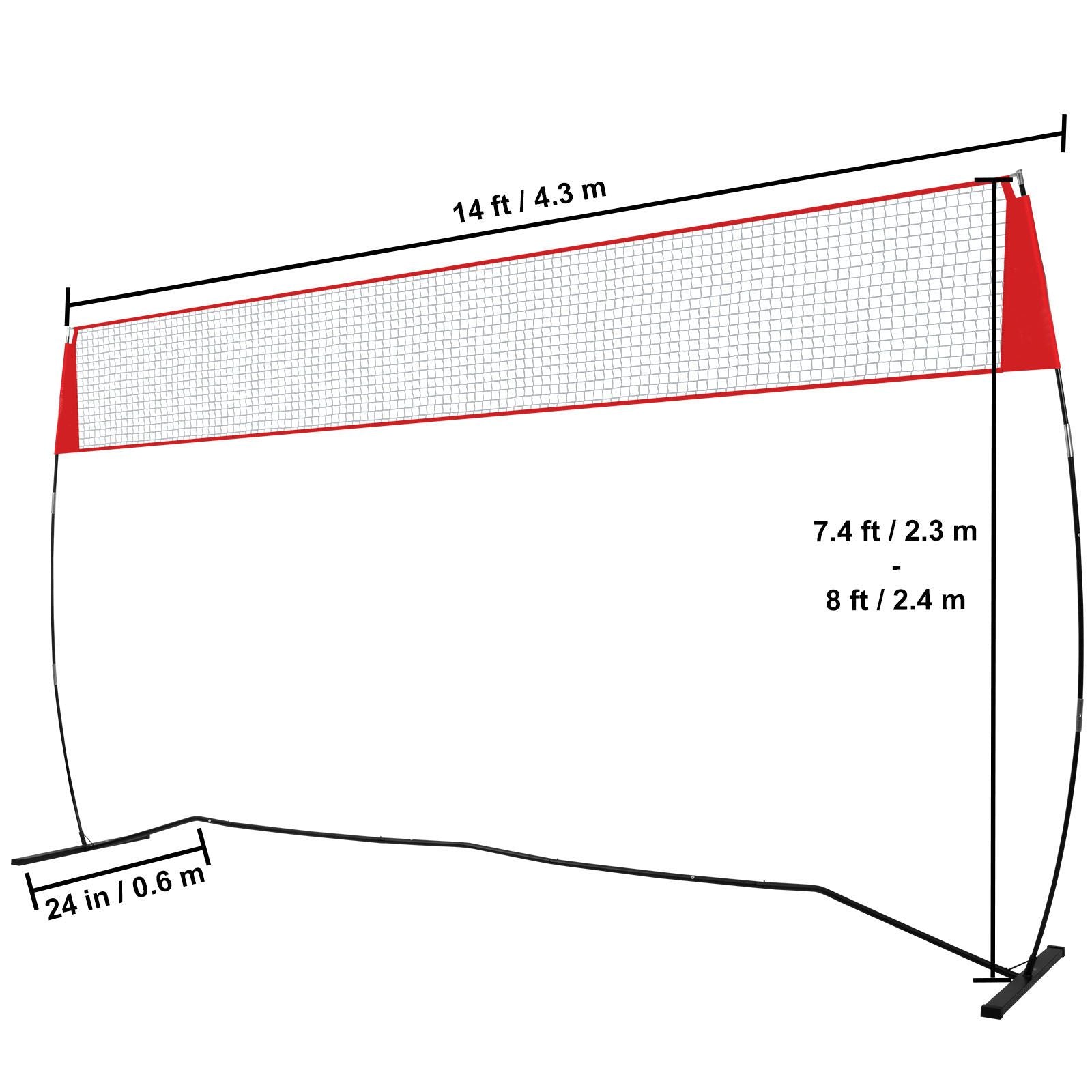 Freestanding Volleyball Training Net for Indoor or Outdoor Use, Adjustable Height Portable Net System with Carrying Bag, Professional Volleyball Practice Trainer for Hitting or Serving Drills