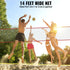 Freestanding Volleyball Training Net for Indoor or Outdoor Use, Adjustable Height Portable Net System with Carrying Bag, Professional Volleyball Practice Trainer for Hitting or Serving Drills
