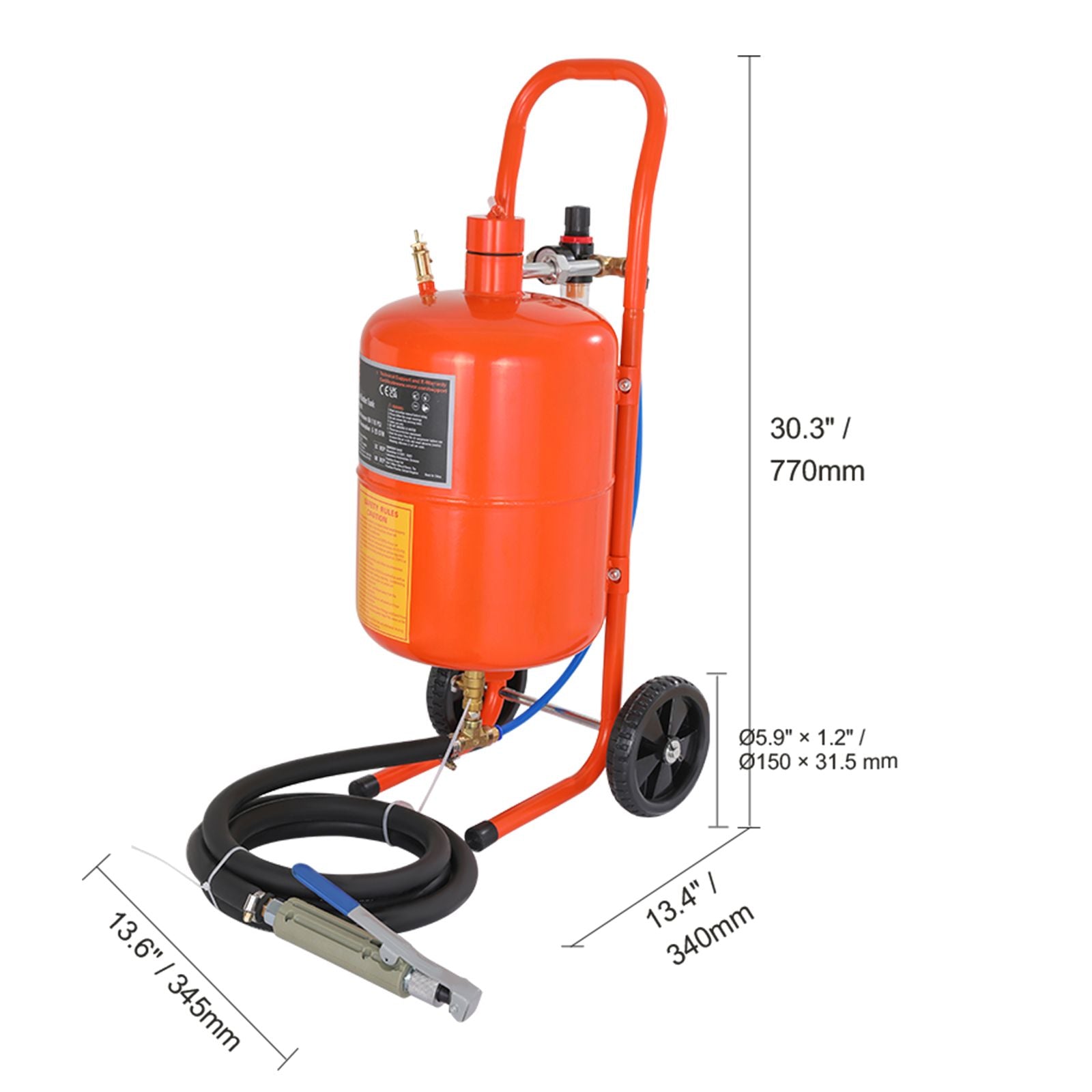 5 Gallon Sand Blaster 60-110 PSI High Pressure Sandblaster with 4 Nozzles