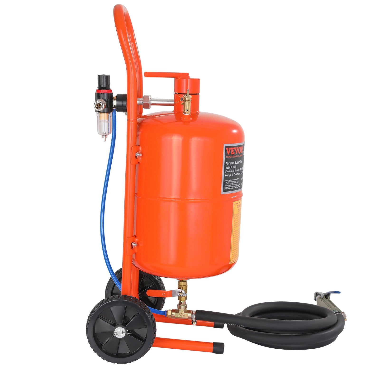 5 Gallon Sand Blaster 60-110 PSI High Pressure Sandblaster with 4 Nozzles