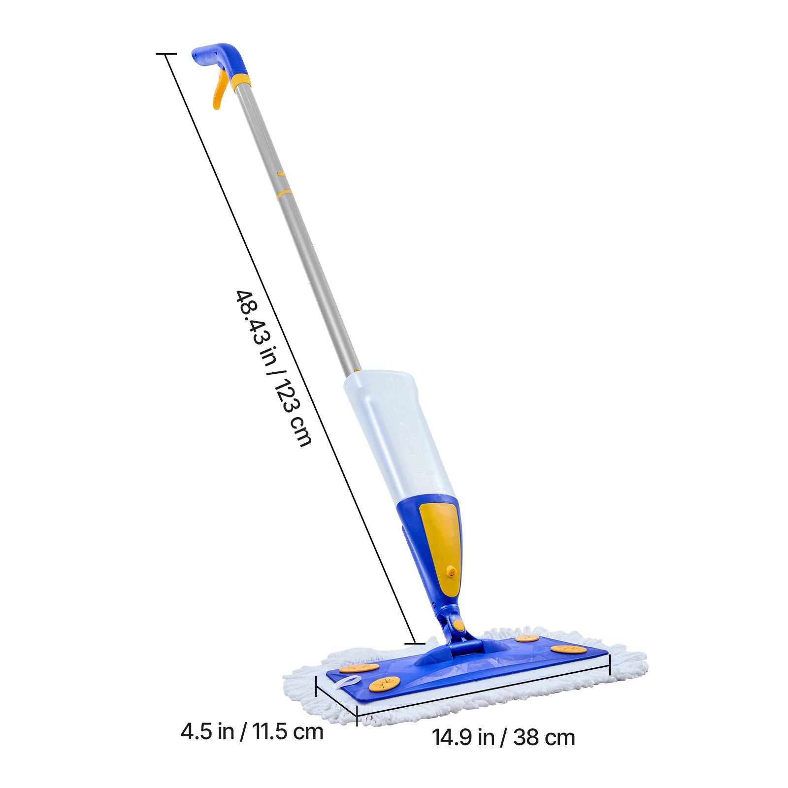 Spray Mop, with 3 Washable Pads for Dry and Wet Floor Cleaning & an 800ml Refillable Water Tank, Microfiber Dust Wet Mop & Twisted Cotton Dry Mop, Commercial Home Use for Tiles/Vinyl/Wood Floor