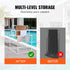 Towel Rack 8-Bar Outdoor PVC Towel Holder for Poolside Spa Bathroom White