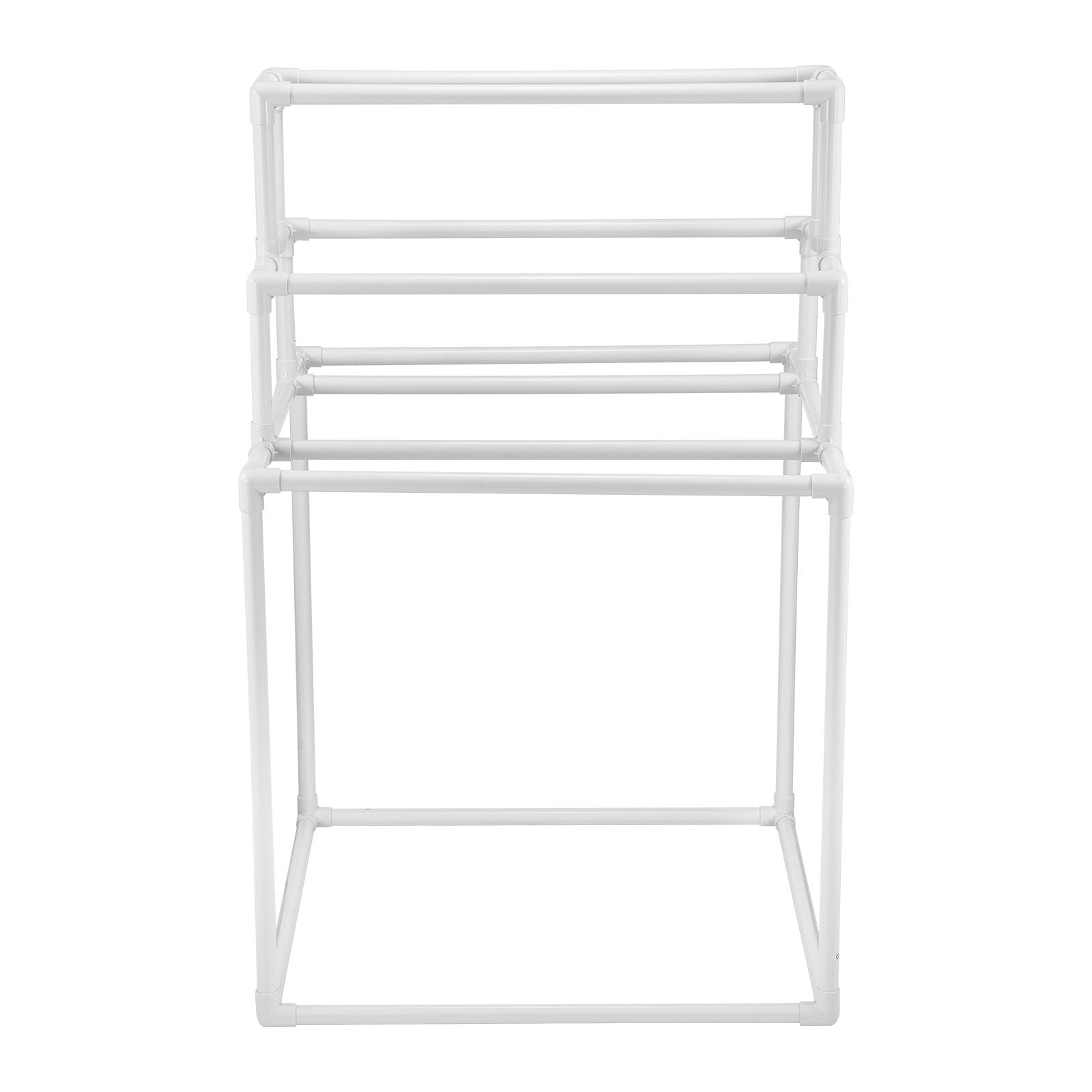 Towel Rack 8-Bar Outdoor PVC Towel Holder for Poolside Spa Bathroom White