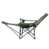 Reclining Camping Chair 4-Position Folding Lounger with Footrest Green