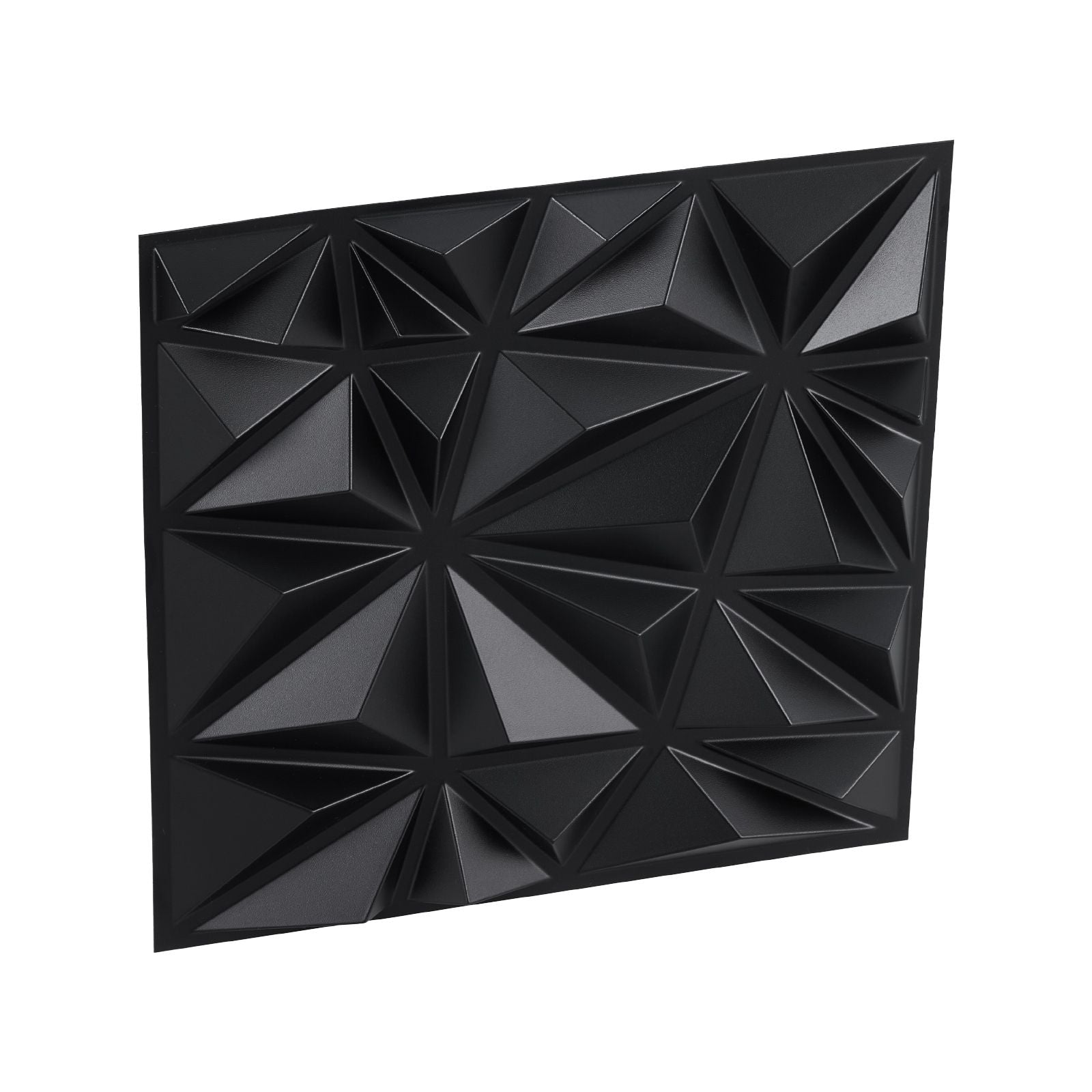 33 Pack 3D PVC Wall Panels Diamond Tiles Matte Black 2.97m² Coverage