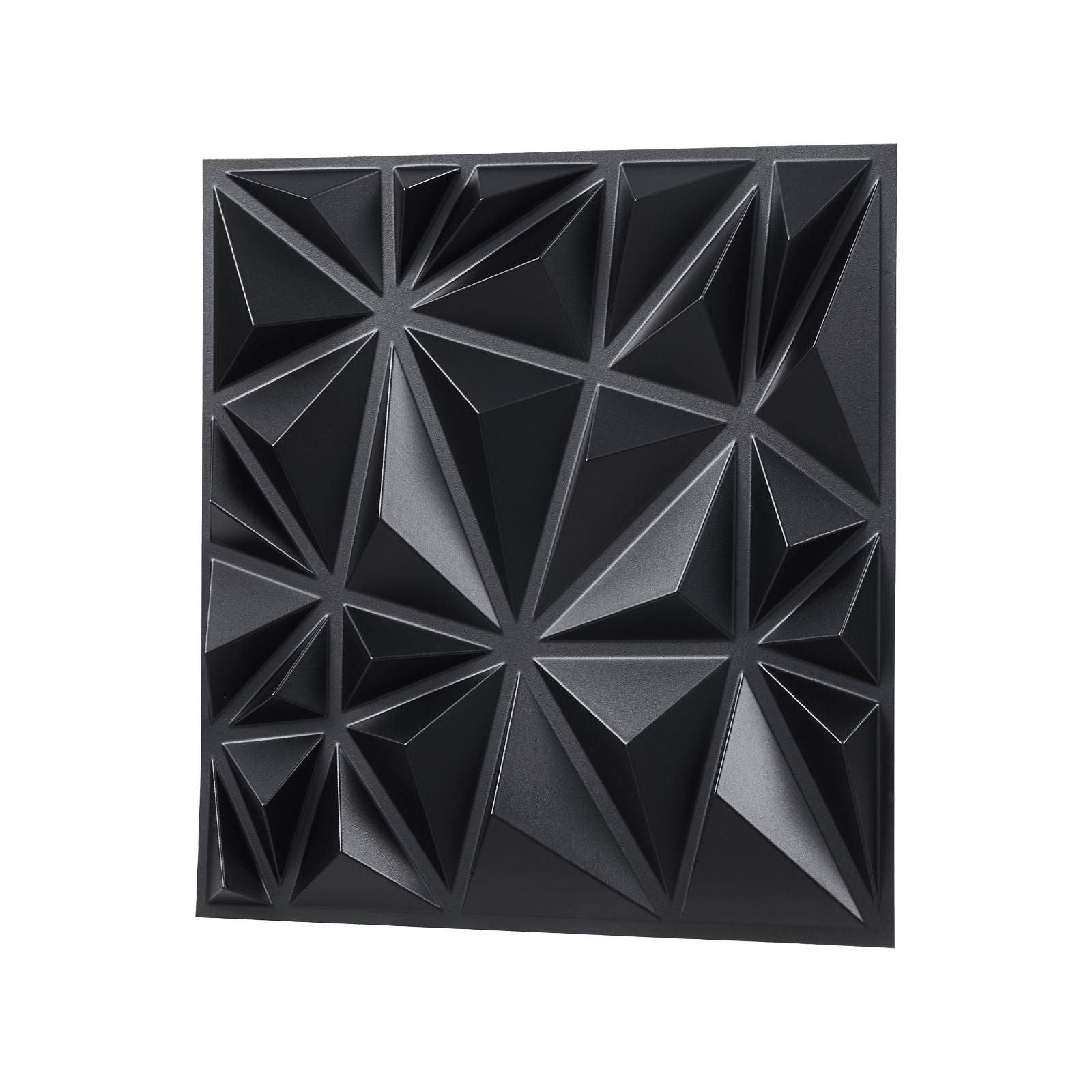 33 Pack 3D PVC Wall Panels Diamond Tiles Matte Black 2.97m² Coverage