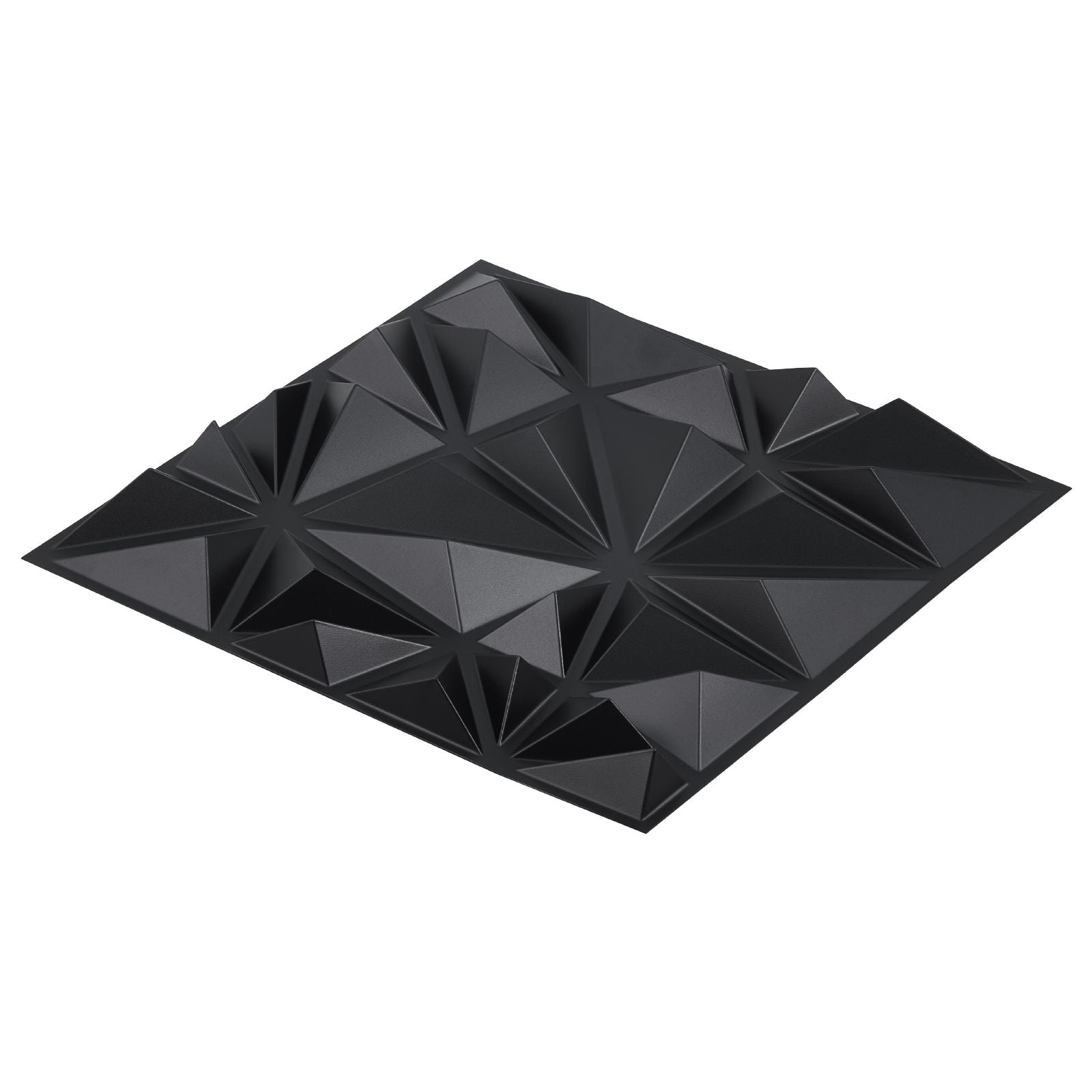 33 Pack 3D PVC Wall Panels Diamond Tiles Matte Black 2.97m² Coverage
