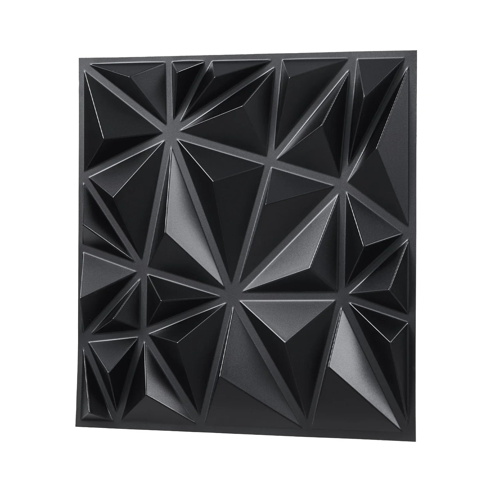 3D Wall Panels, 33-Pack 30 x 30 cm PVC Modern Art Minimalist Diamond Tiles, 2.97 m² Coverage Accent Wall Panel, Interior Home Decor for Ceiling, Bedroom, Living Room, Gaming Room, Matte Black