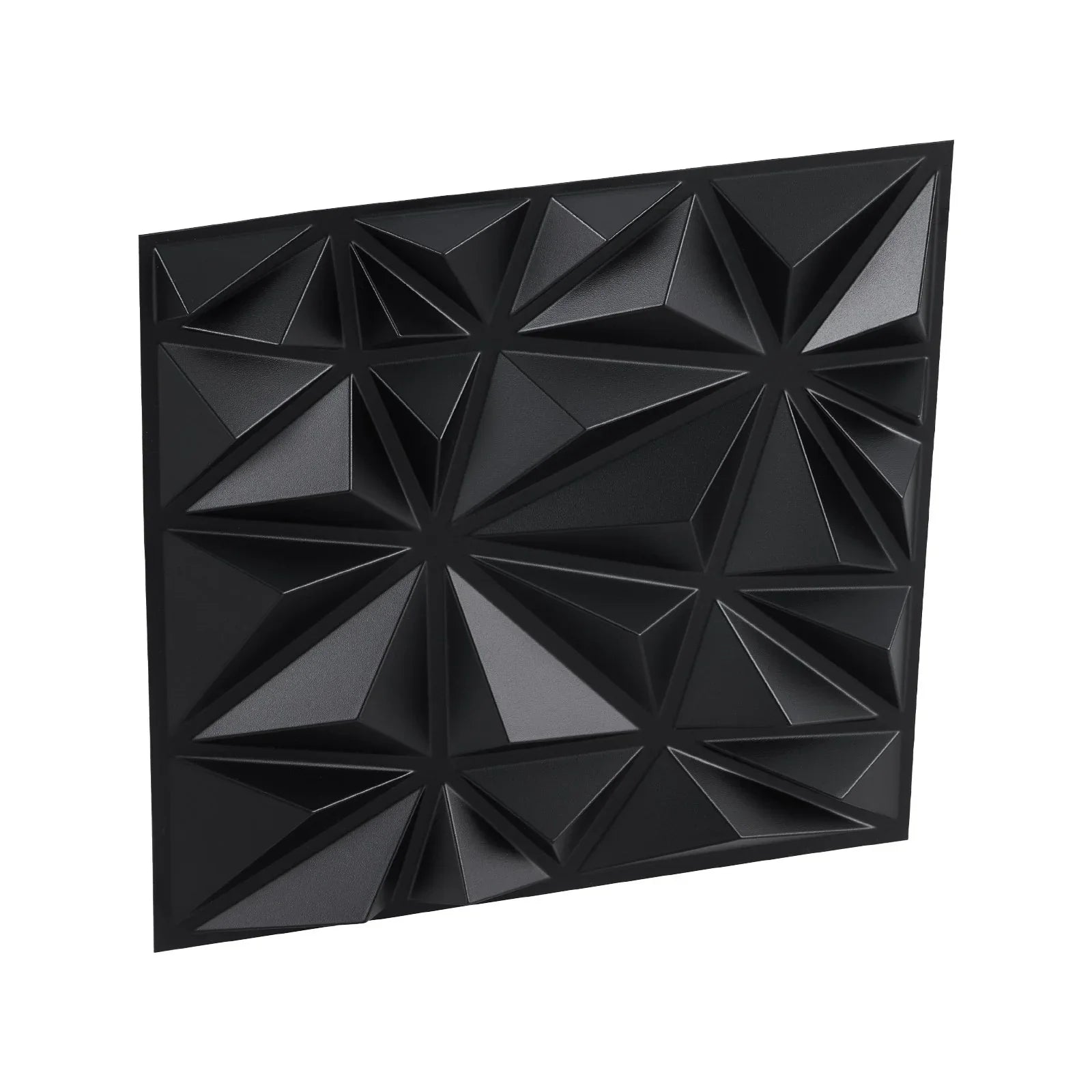 3D Wall Panels, 33-Pack 30 x 30 cm PVC Modern Art Minimalist Diamond Tiles, 2.97 m² Coverage Accent Wall Panel, Interior Home Decor for Ceiling, Bedroom, Living Room, Gaming Room, Matte Black