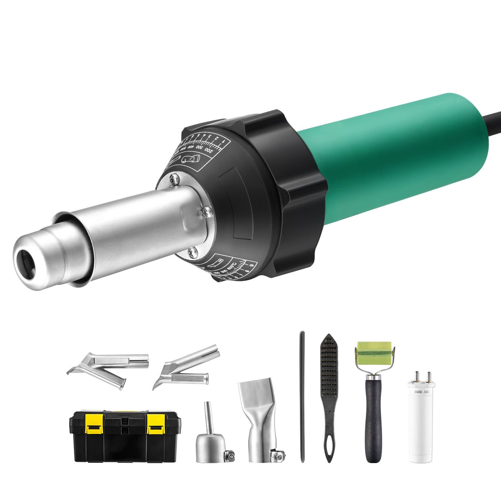 Hot Air Plastic Welder 1600W PVC TPO Vinyl Heat Gun Torch & 9 Accessories