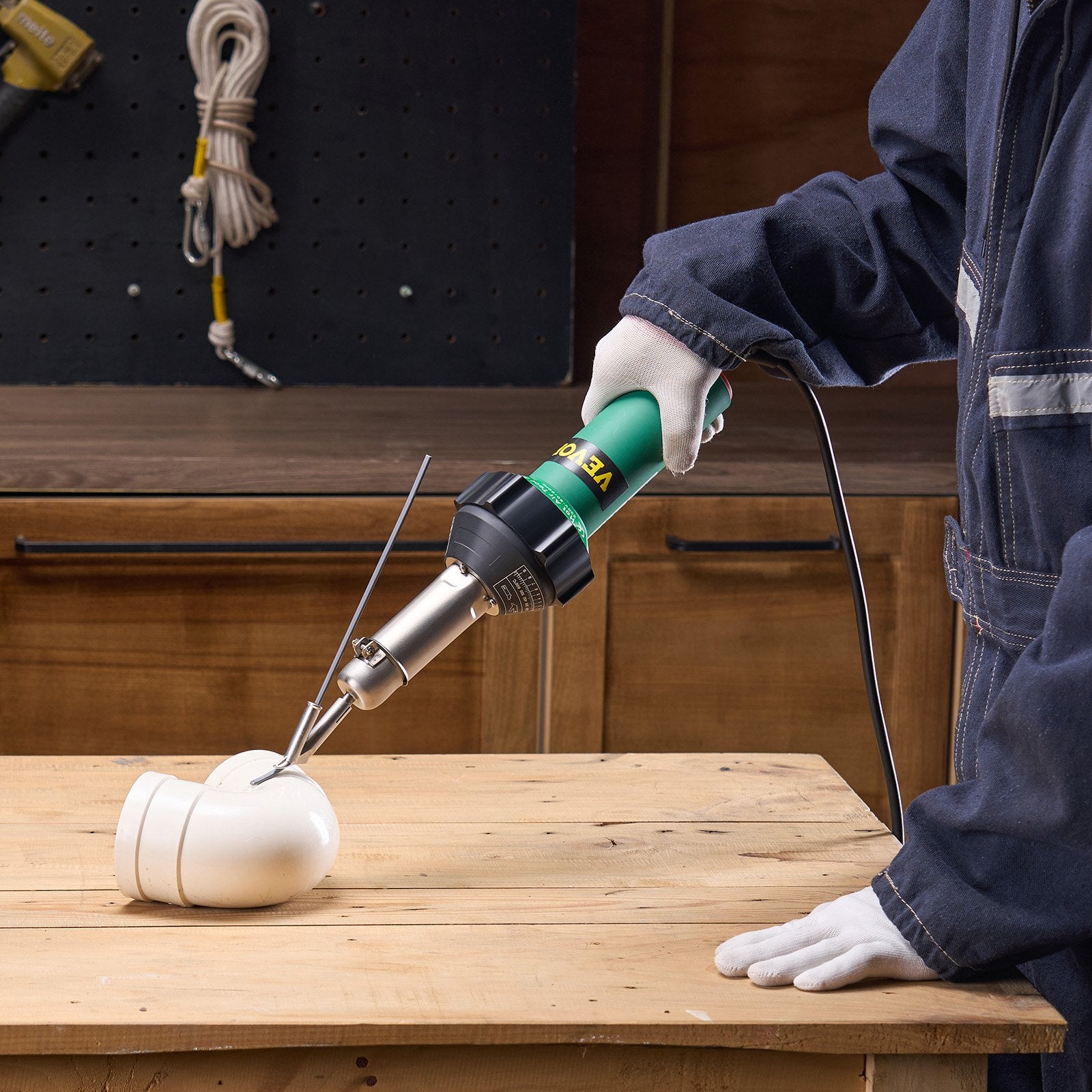 Hot Air Plastic Welder 1600W PVC TPO Vinyl Heat Gun Torch & 9 Accessories