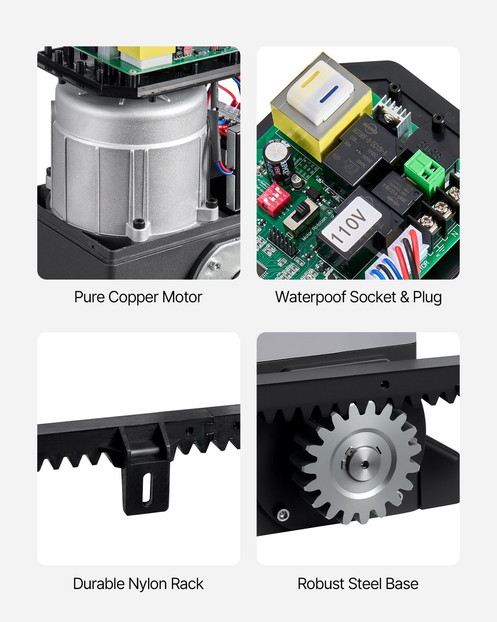 400W Electric Sliding Gate Opener 1000kg Chain Drive Infrared Sensor