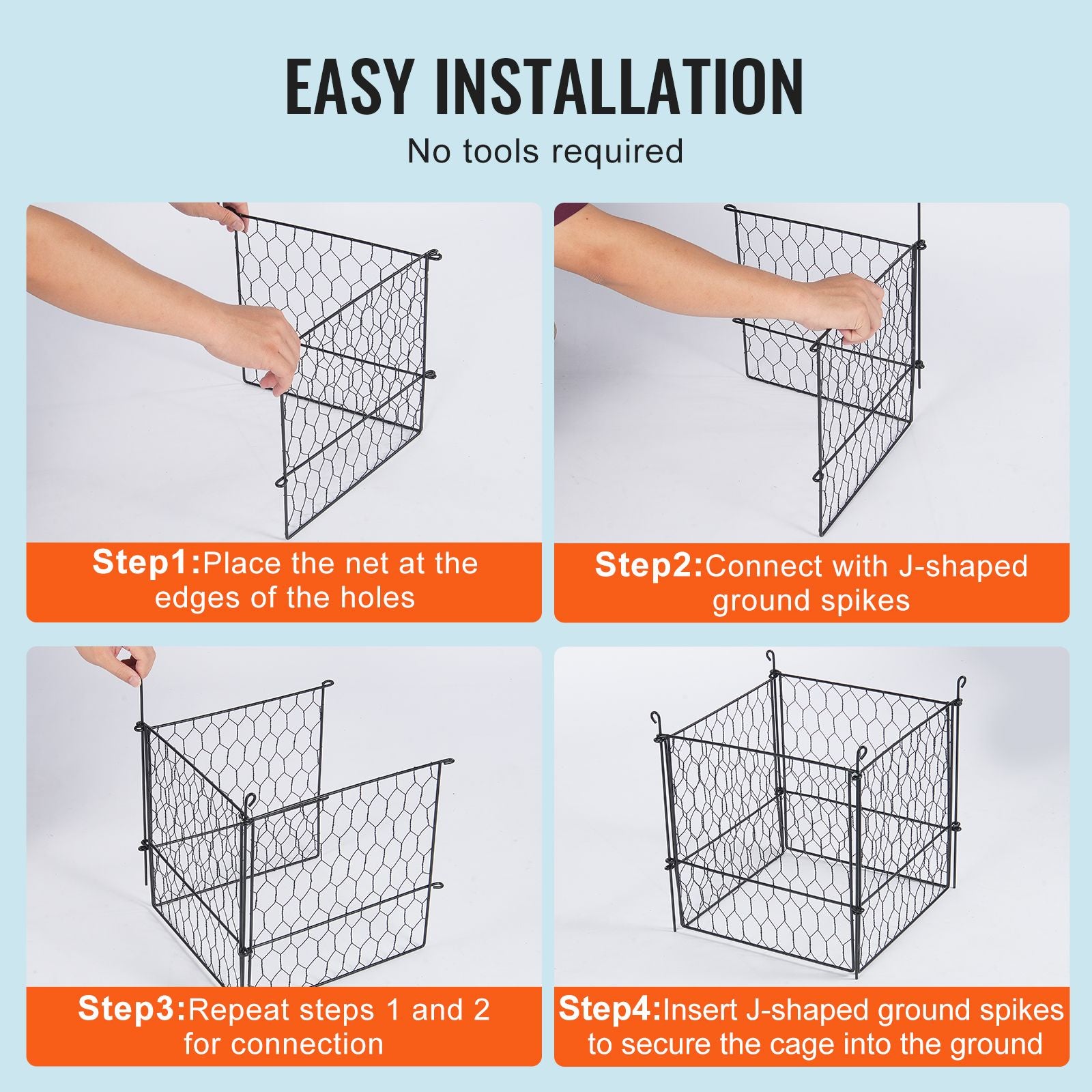 4 Pack Plant Protector Cage Chicken Wire Garden Animal Barrier 13.4"