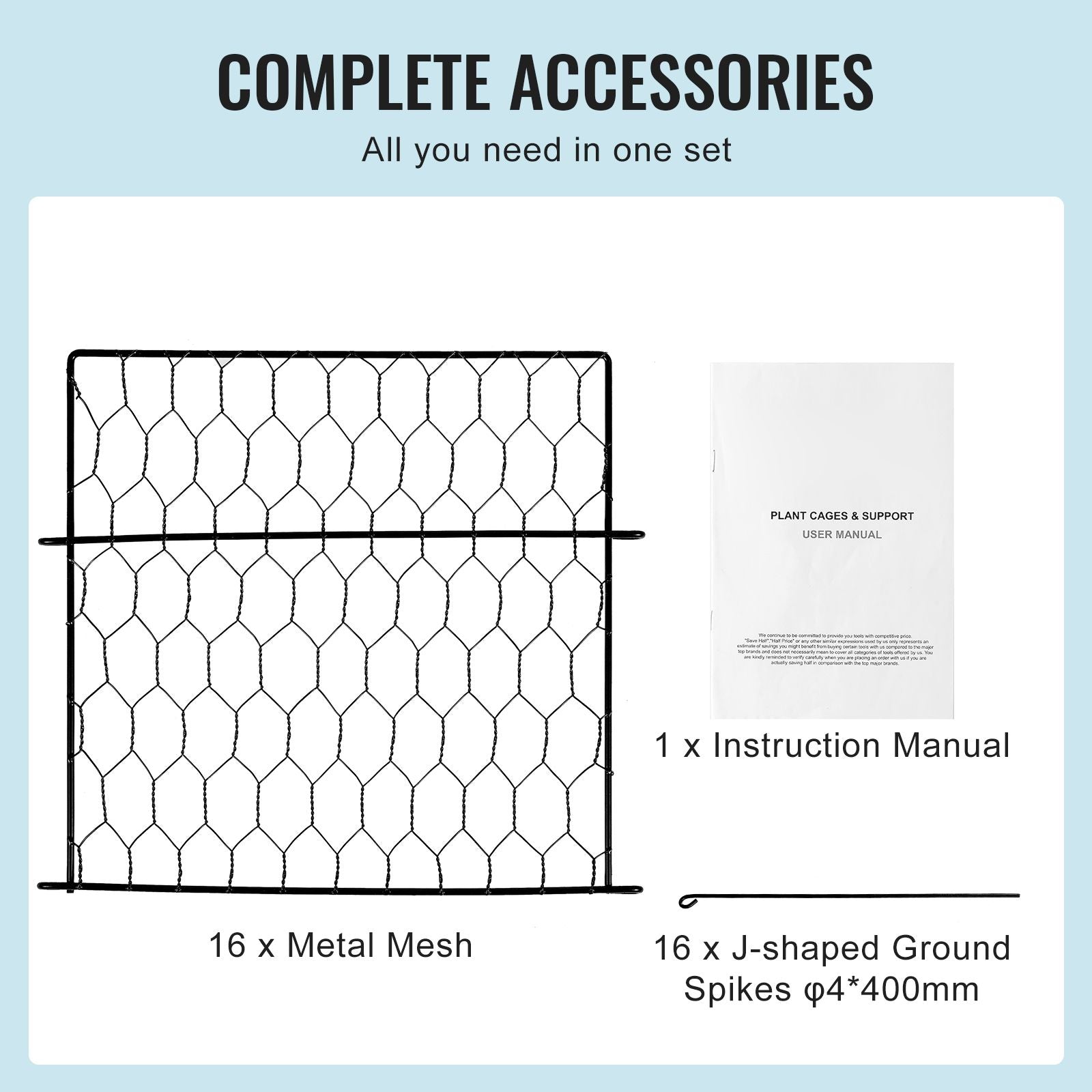 4 Pack Plant Protector Cage Chicken Wire Garden Animal Barrier 13.4"