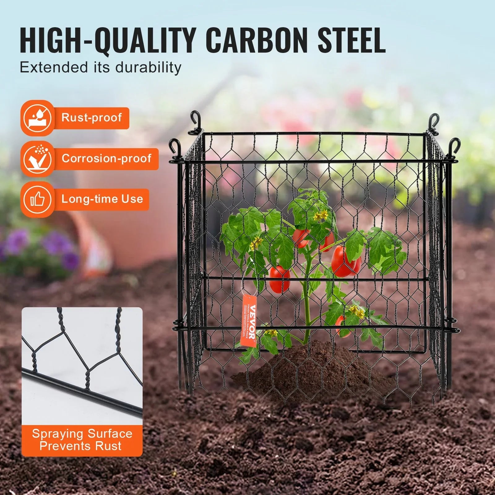 4 Pack Plant Protector from Animals, 13.4'' x 13.4'' Chicken Wire Plant Protector, Plant Cages for Outdoor Plants, Flowers & Vegetables, Keeps Bunny Chicken Squirrels Out, 16pcs Metal Mesh