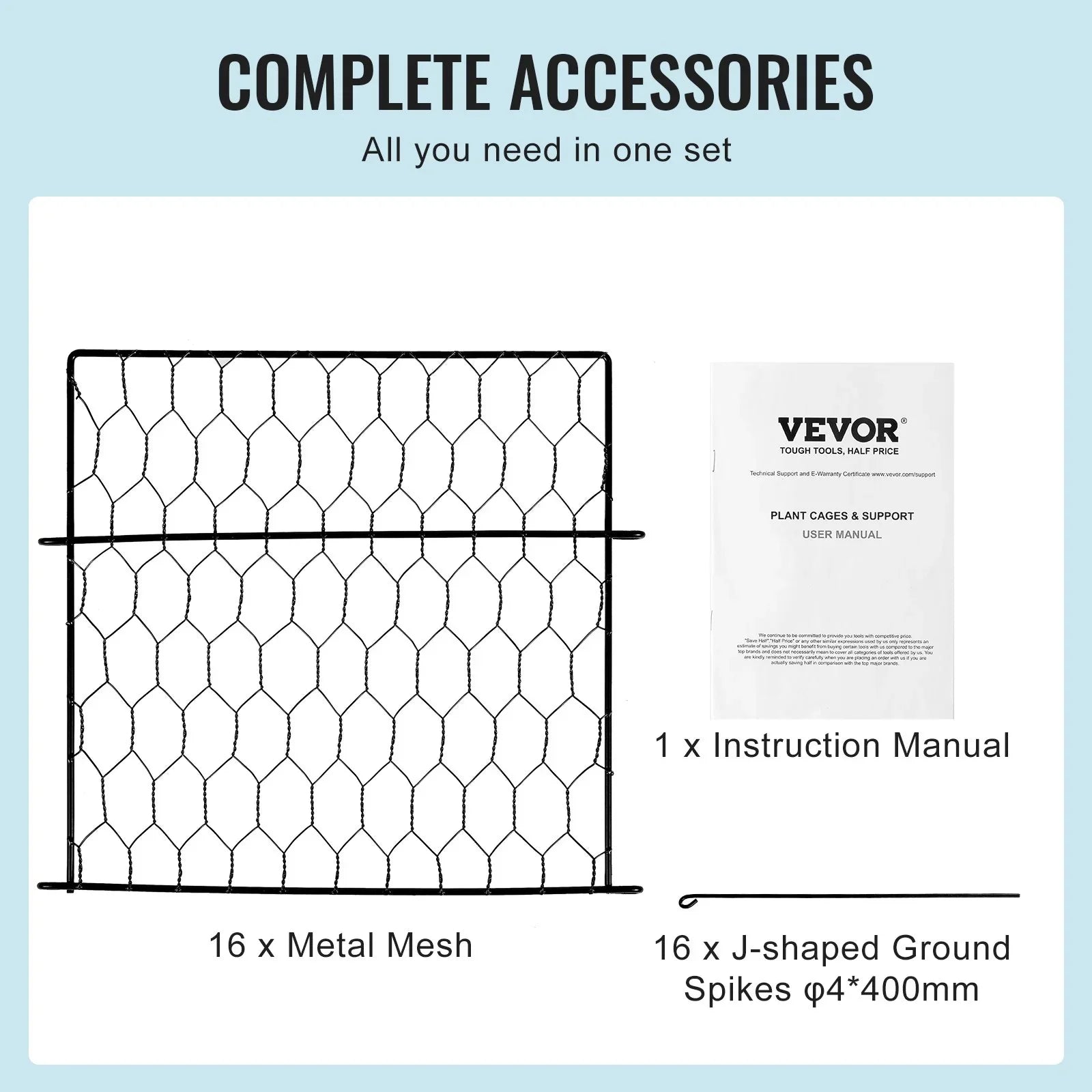 4 Pack Plant Protector from Animals, 13.4'' x 13.4'' Chicken Wire Plant Protector, Plant Cages for Outdoor Plants, Flowers & Vegetables, Keeps Bunny Chicken Squirrels Out, 16pcs Metal Mesh