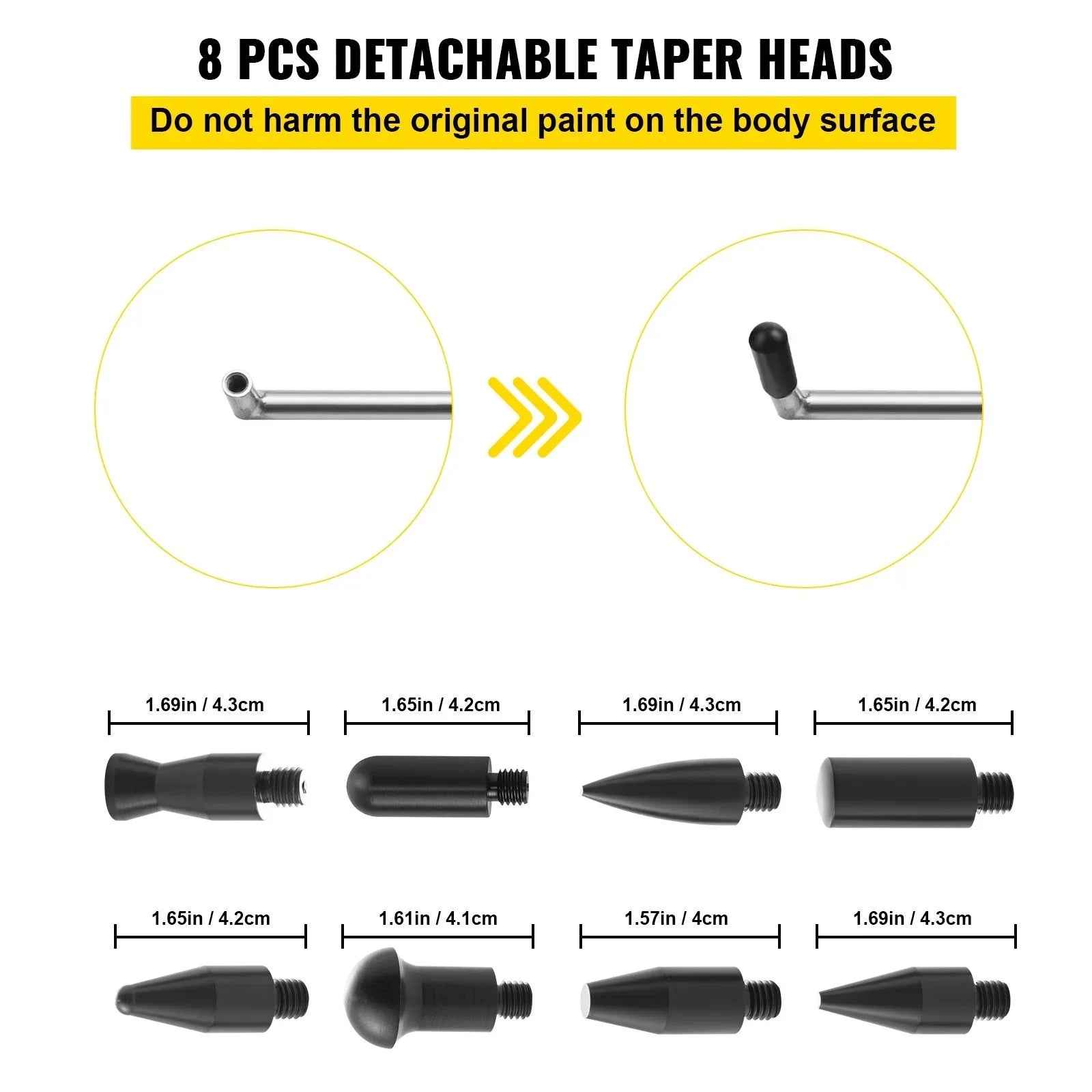 Rods Dent Puller Stainless Steel Paintless Repair Kits Hail Removal 13 PCS