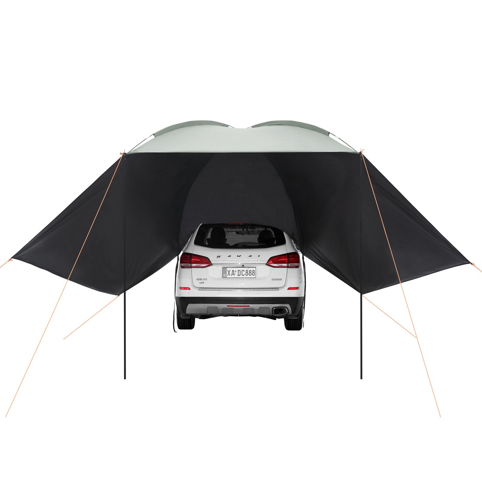 Vehicle Awning, Large 10' x 7' Shade Coverage Car Side Awning, PU2000mm UV50+ Car Awning with Extended Side Canopies and Portable Storage Bag, Suitable for Truck, SUV, Van, Campers