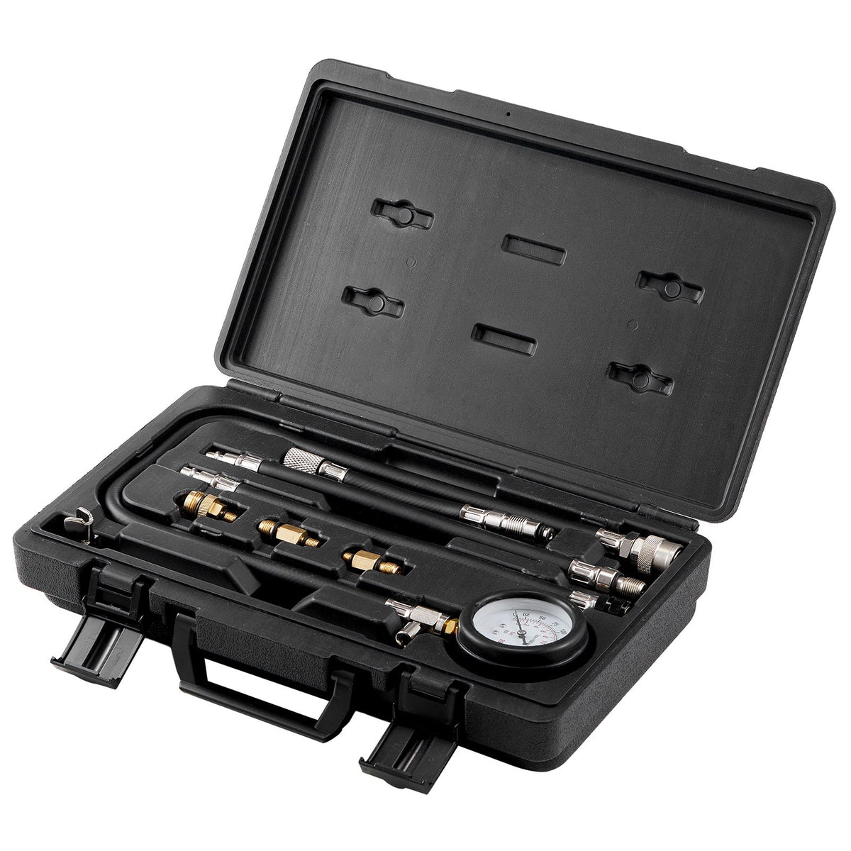 9pc Engine Compression Tester Kit 300 PSI Cylinder Pressure Gauge Adapter Set