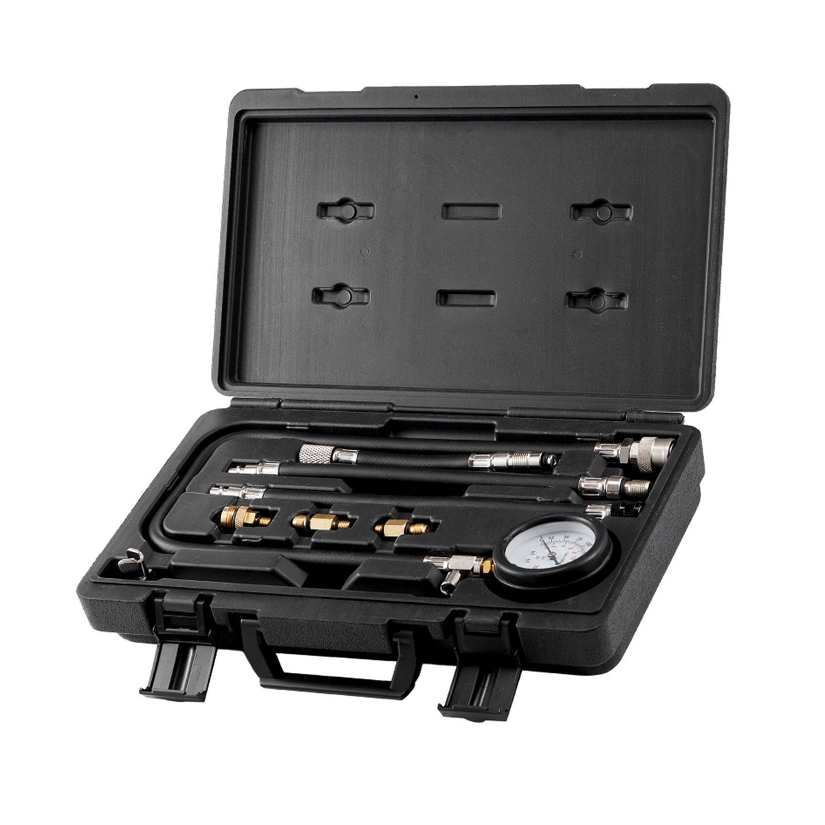 9pc Engine Compression Tester Kit 300 PSI Cylinder Pressure Gauge Adapter Set