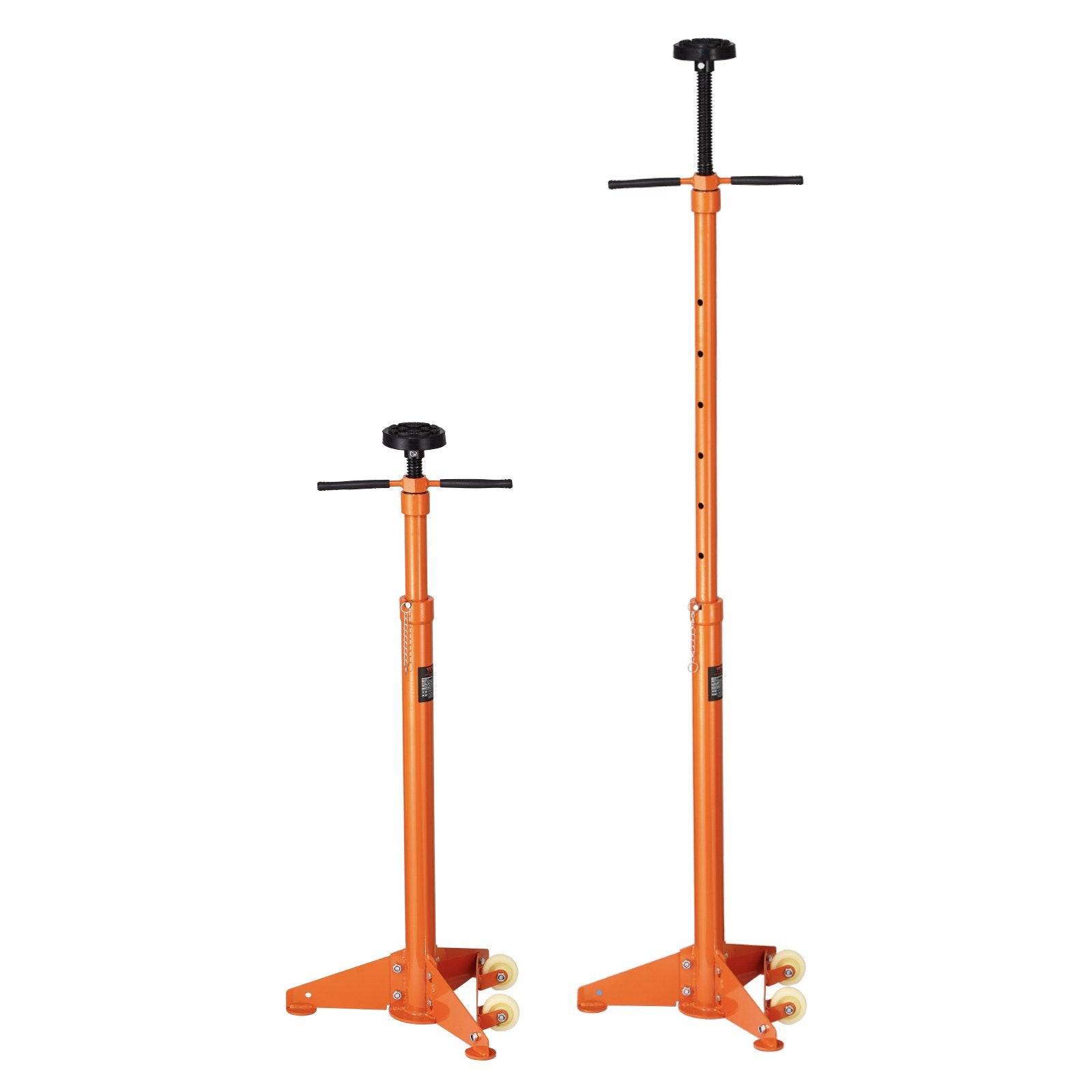 Underhoist Support Stand, 3/4 Ton Capacity Under Hoist Jack Stand, Lifting from 38.4 to 75.4 in, Bearing Mounted Spin Handle, Self-Locking Threaded Screw, Two Wheels, Support Vehicle Components