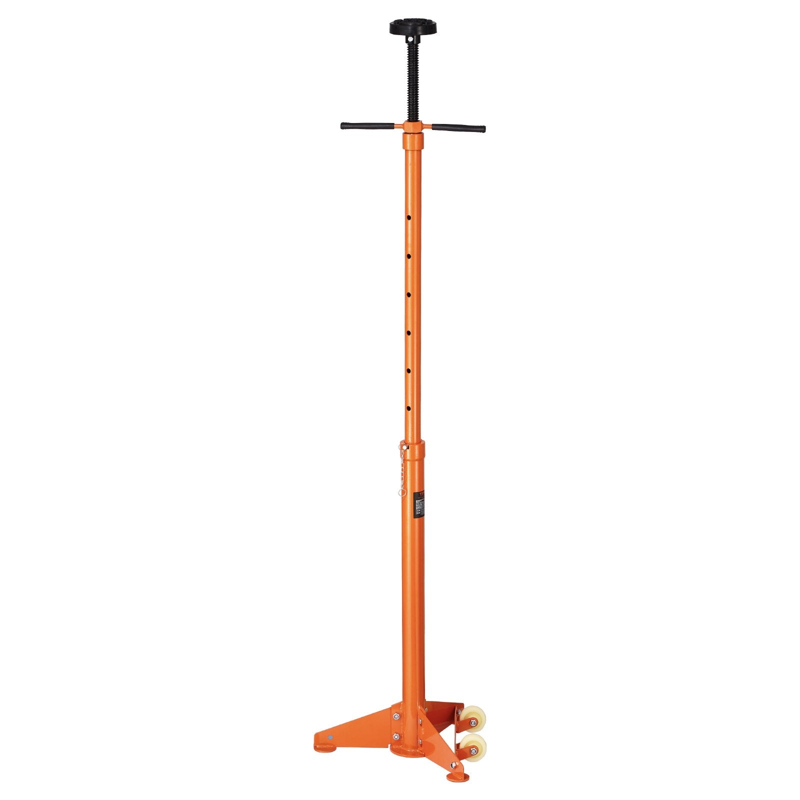 Underhoist Support Stand, 3/4 Ton Capacity Under Hoist Jack Stand, Lifting from 38.4 to 75.4 in, Bearing Mounted Spin Handle, Self-Locking Threaded Screw, Two Wheels, Support Vehicle Components