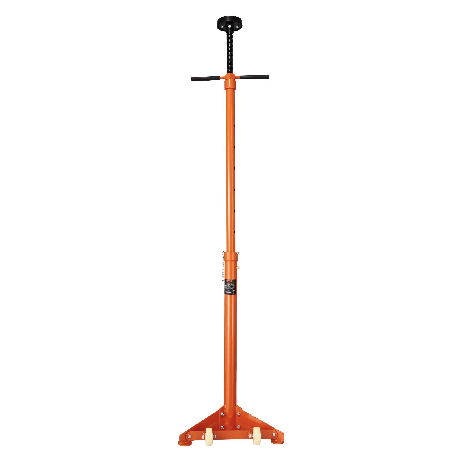 Underhoist Support Stand, 3/4 Ton Capacity Under Hoist Jack Stand, Lifting from 38.4 to 75.4 in, Bearing Mounted Spin Handle, Self-Locking Threaded Screw, Two Wheels, Support Vehicle Components