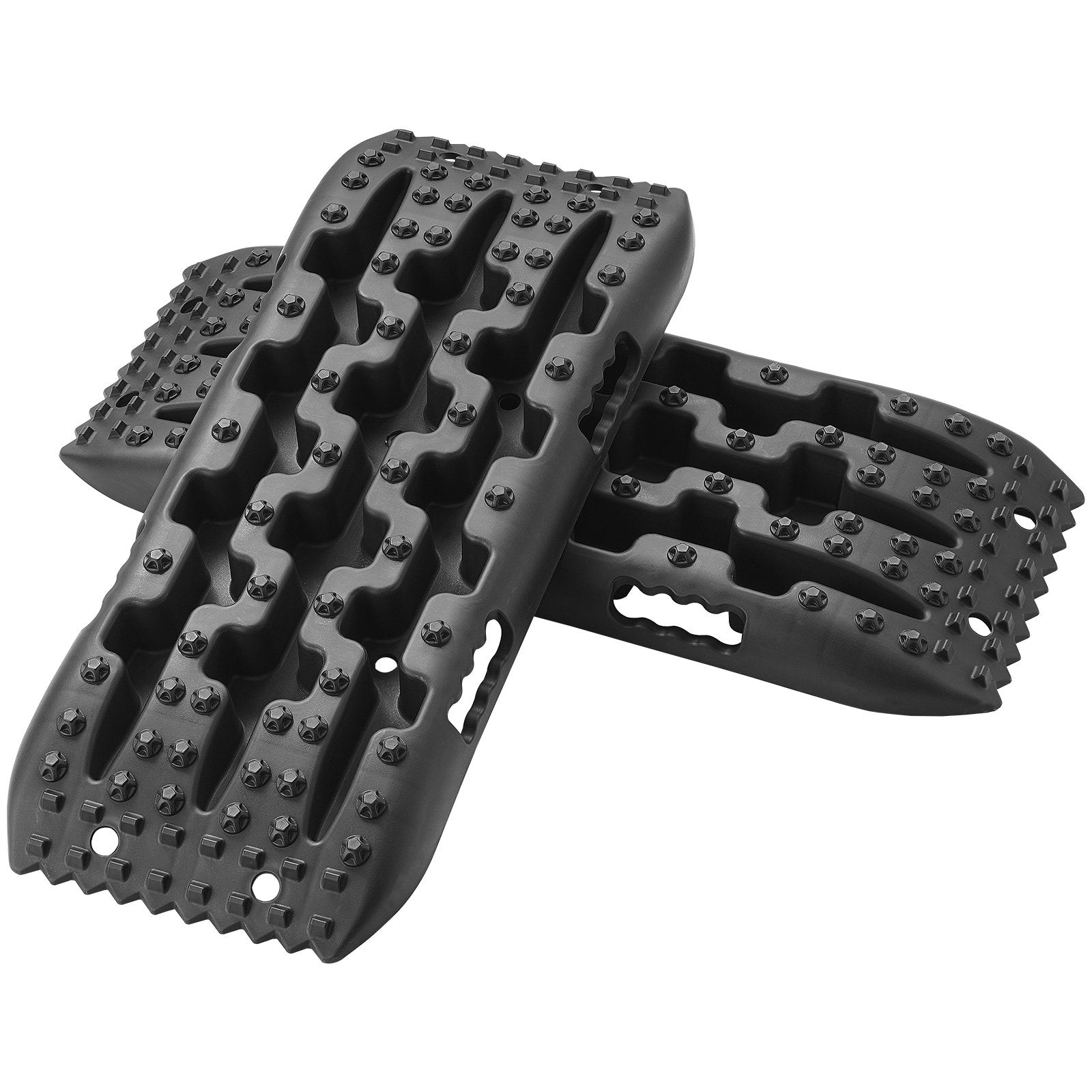 2PCS Traction Boards with PP for Mud Snow Sand Storage Bag Short Black