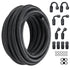 8AN Fuel Line Kit, 6.1 m Fuel Hose Kit, 1.0 cm Nylon Stainless Steel Braided Fuel Line Oil/Gas/Diesel Hose End Fitting Kit, with 12 PCS Swivel Fitting Adapter Kit, Black