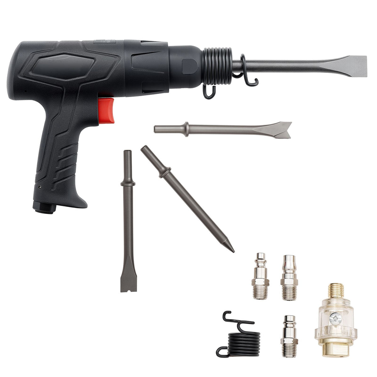 Pneumatic Air Hammer 2700BPM Air Chisel with 4 Long Barrel Chisels