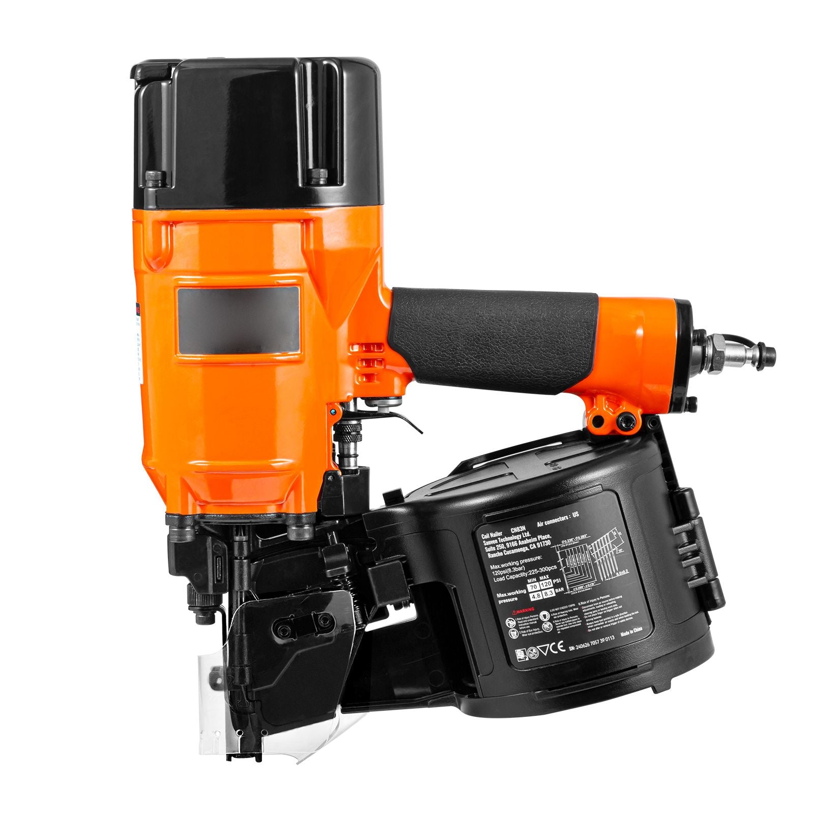 CN83N Coil Siding Nailer 50mm to 83mm 15 Degree Pneumatic Nail Gun